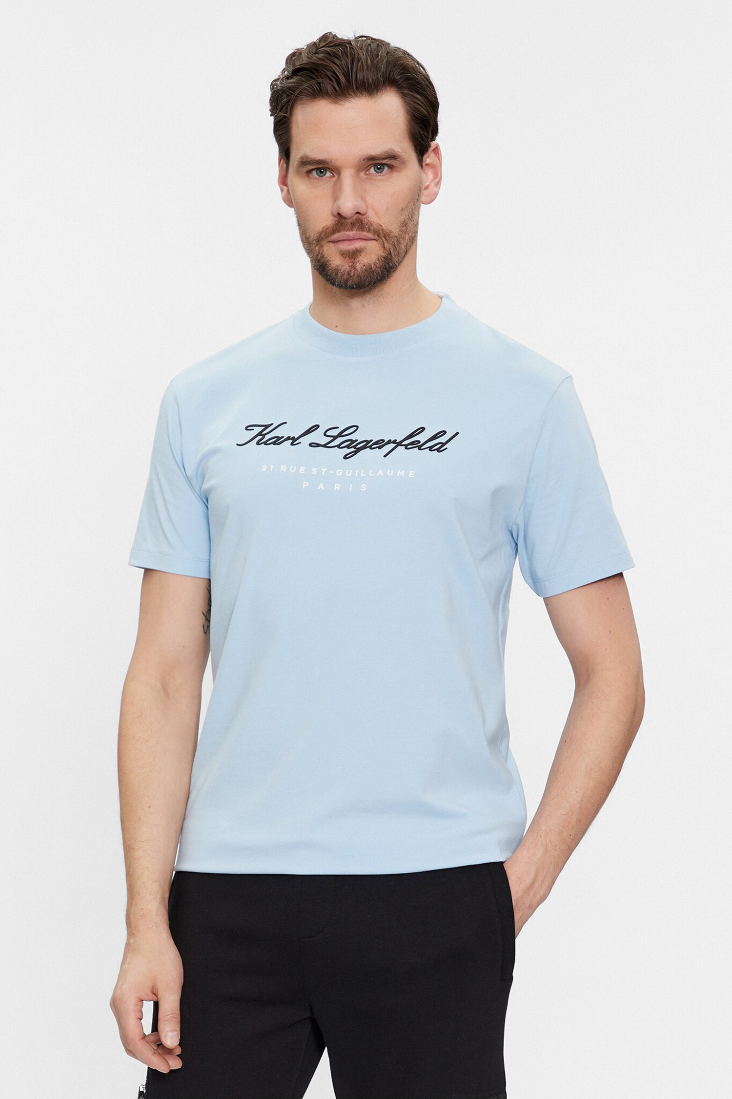 Чоловіча блакитна футболка Karl Lagerfeld 541221.755403;620