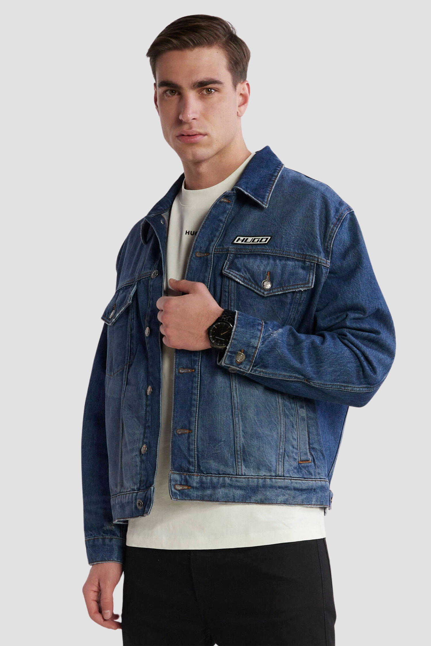 Мужская синяя джинсовая куртка HUGO 50509689;420