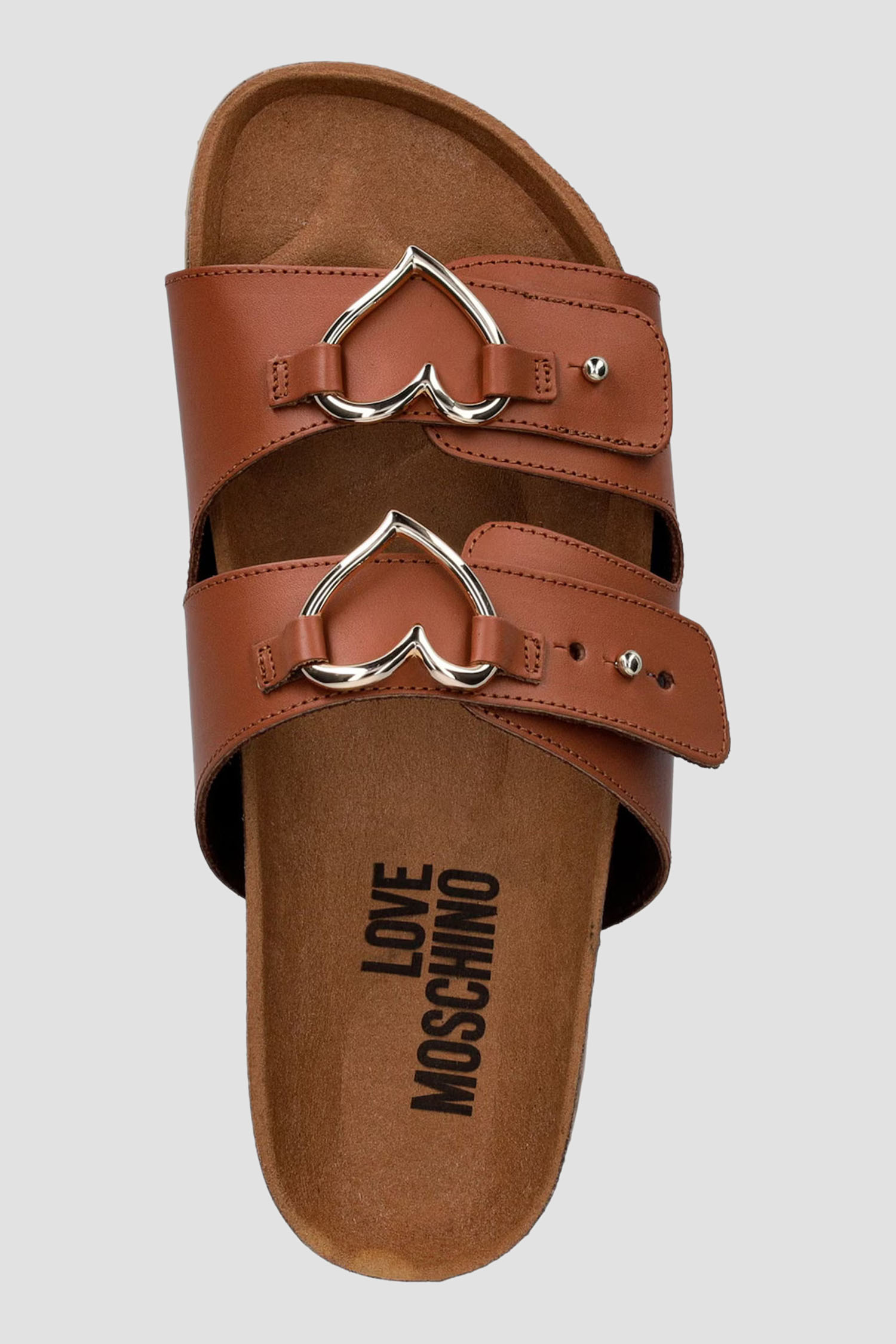 Жіночі коричневі шкіряні слайдери Moschino JA28173G0O.IA0;200