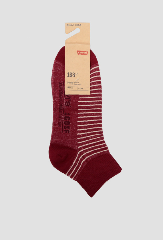 Бордовые носки (2 пары) Levi’s® 43012001;072 — Ultrashop