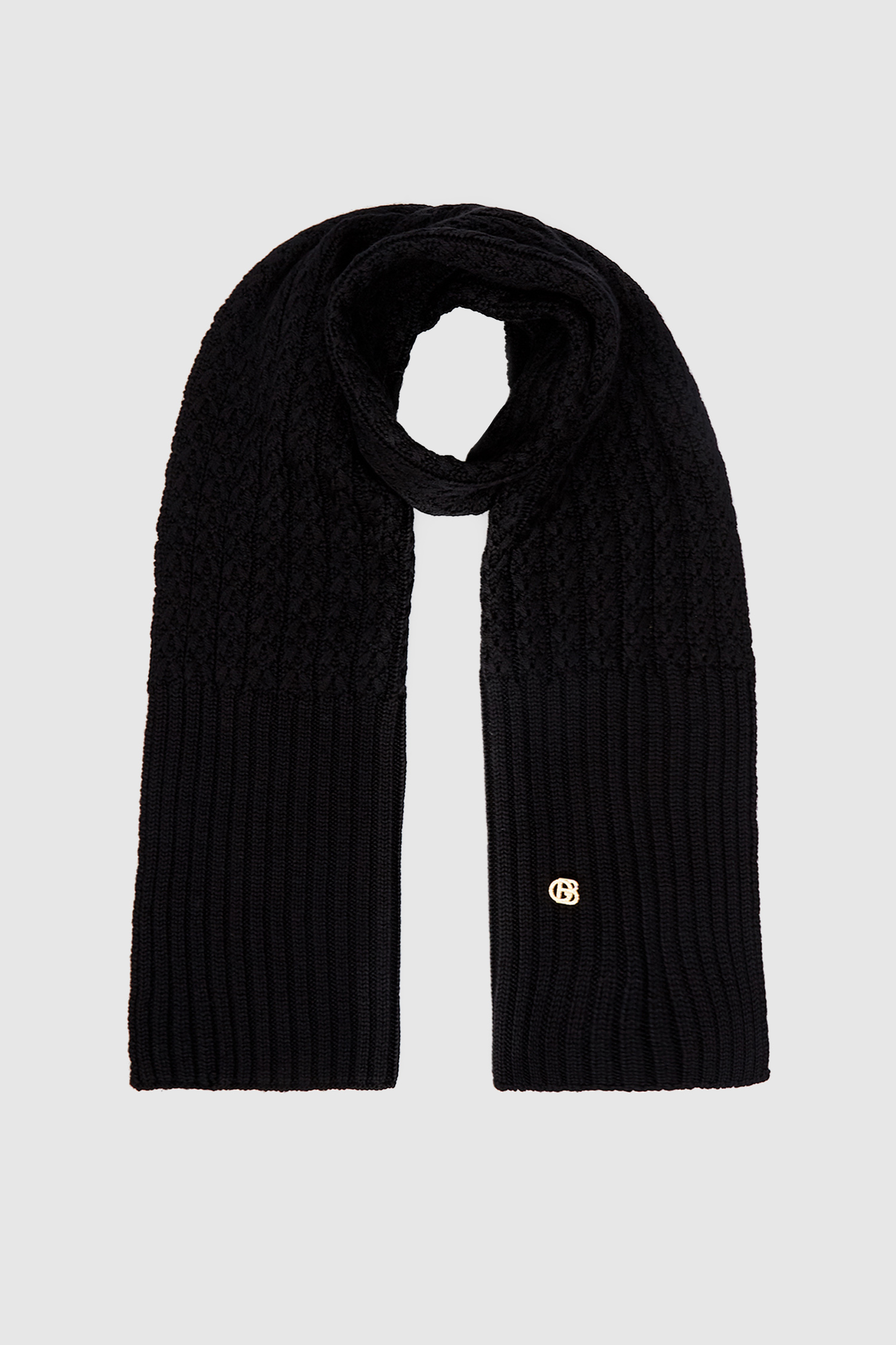 Черный шерстяной шарф для девушек Baldinini 128517;00