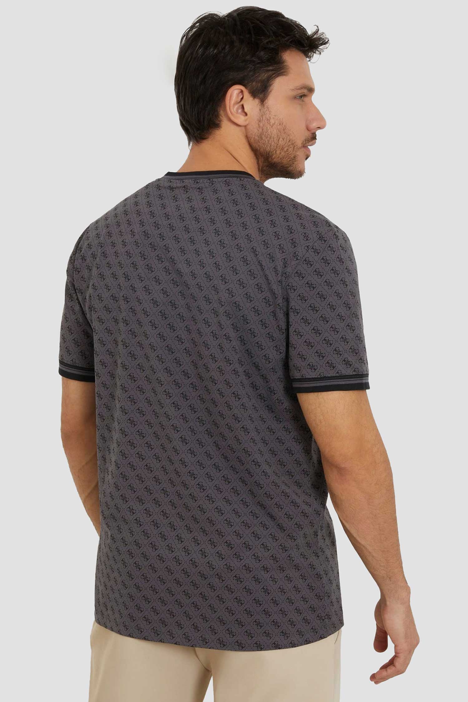 Мужская темно-серая футболка с узором Guess Z2YI05.J1314;P9NP
