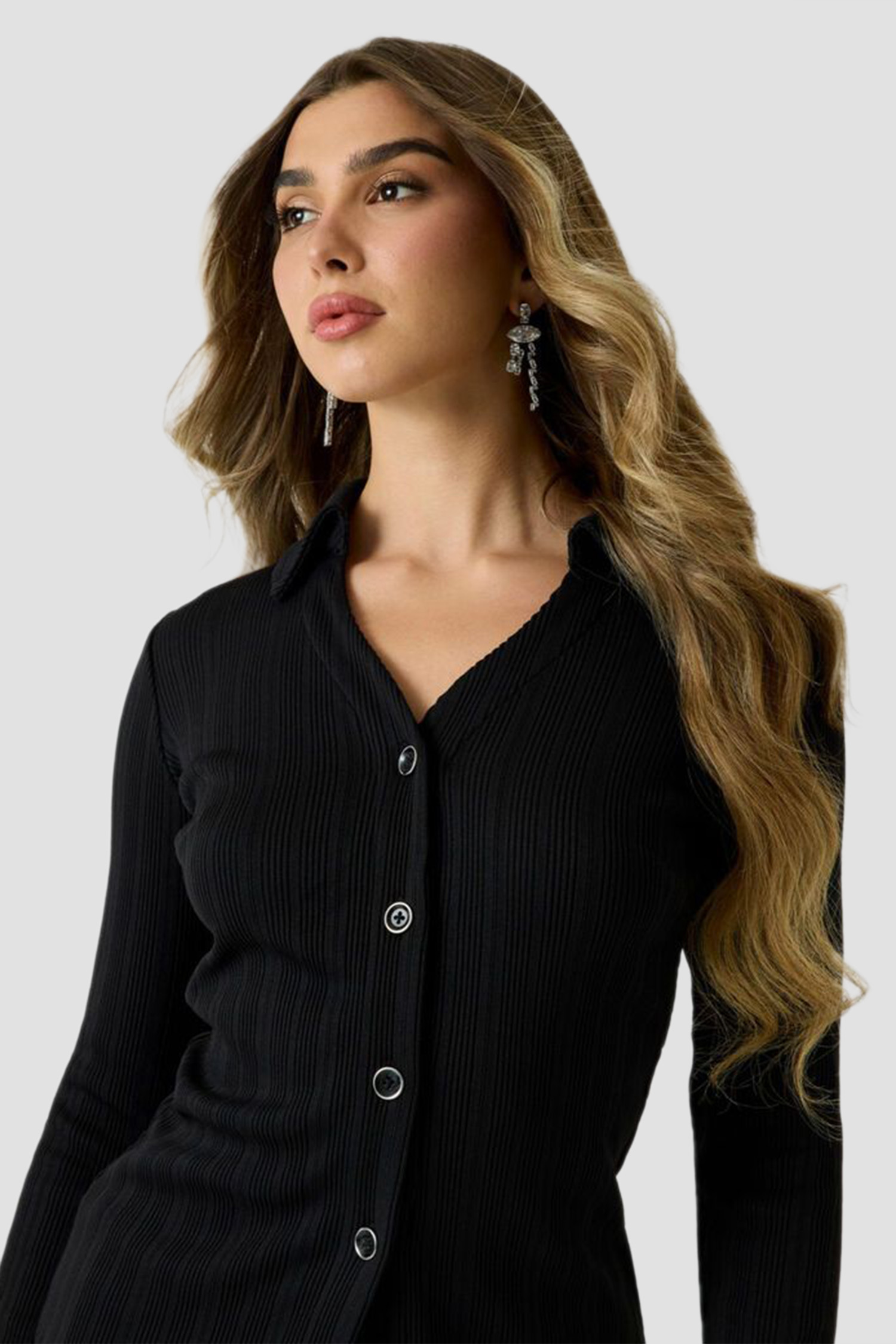 Женский черный кардиган Guess W6RP18.KD032;JBLK