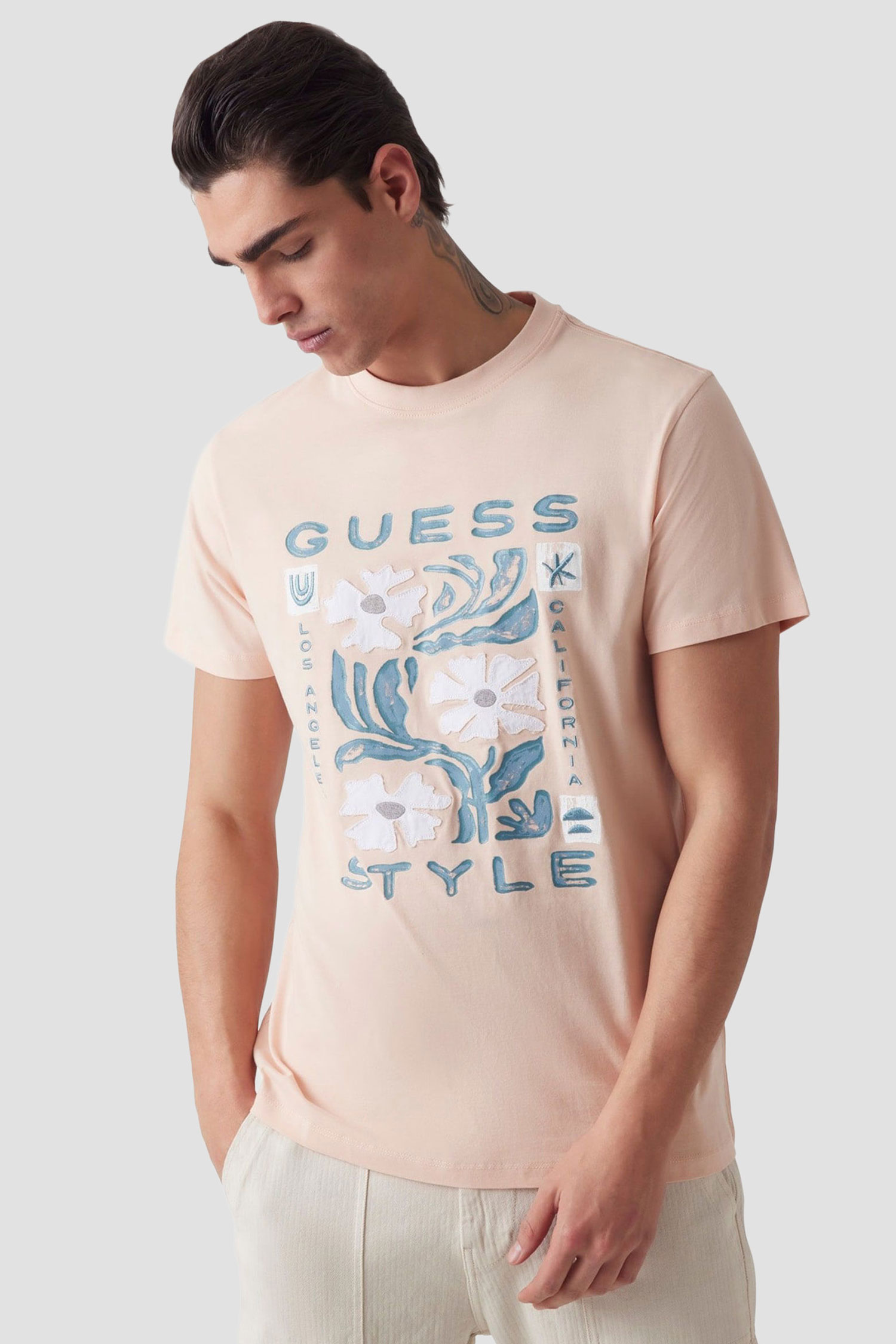 Мужская бежевая футболка Guess M5GI05.I3Z14;G1K2