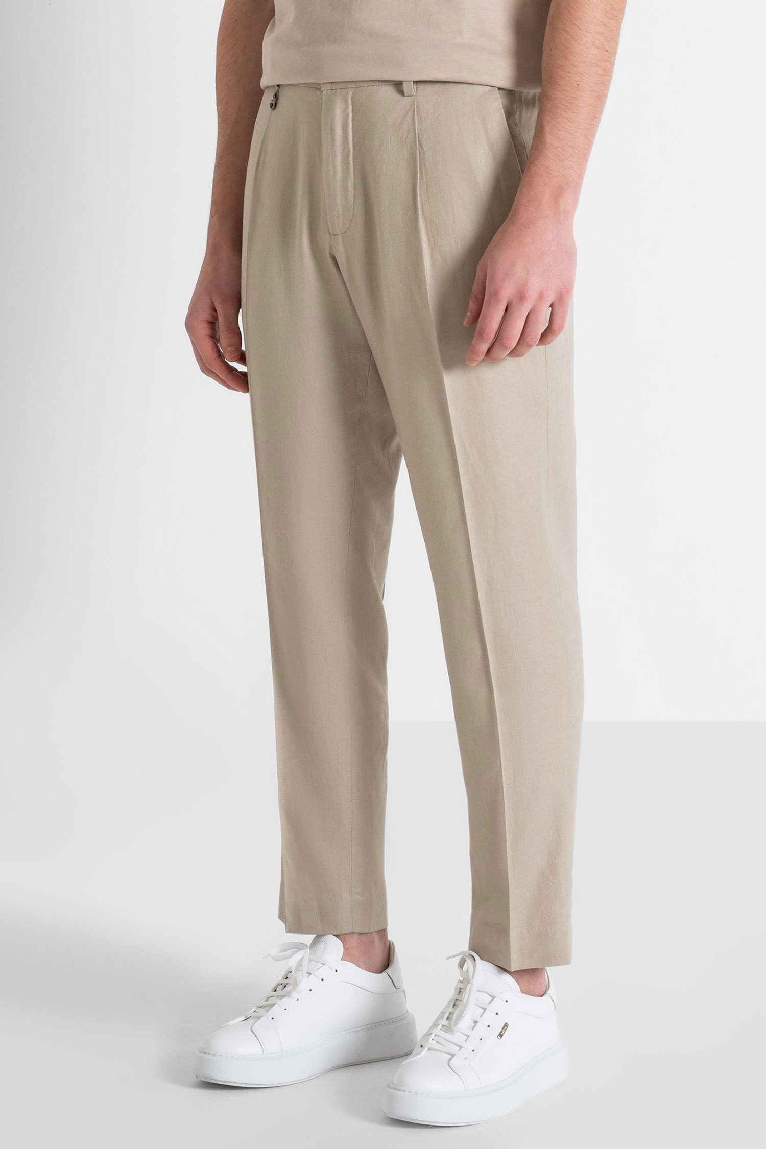 Мужские бежевые льняные брюки Antony Morato MMTR00714.FA800126;2081