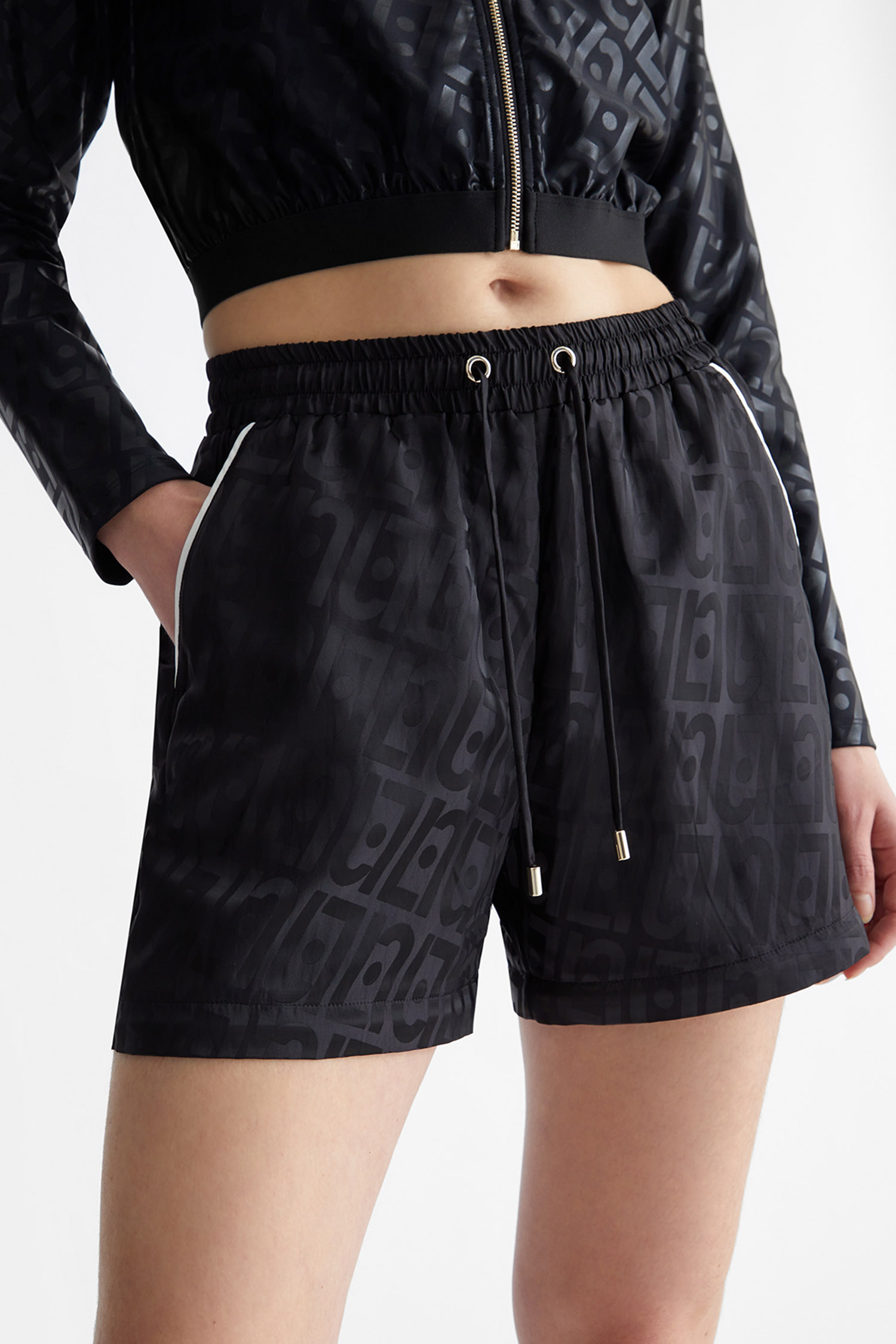 Женские черные карго с узором 2в1 Liu Jo TA4078.TS788;S9149