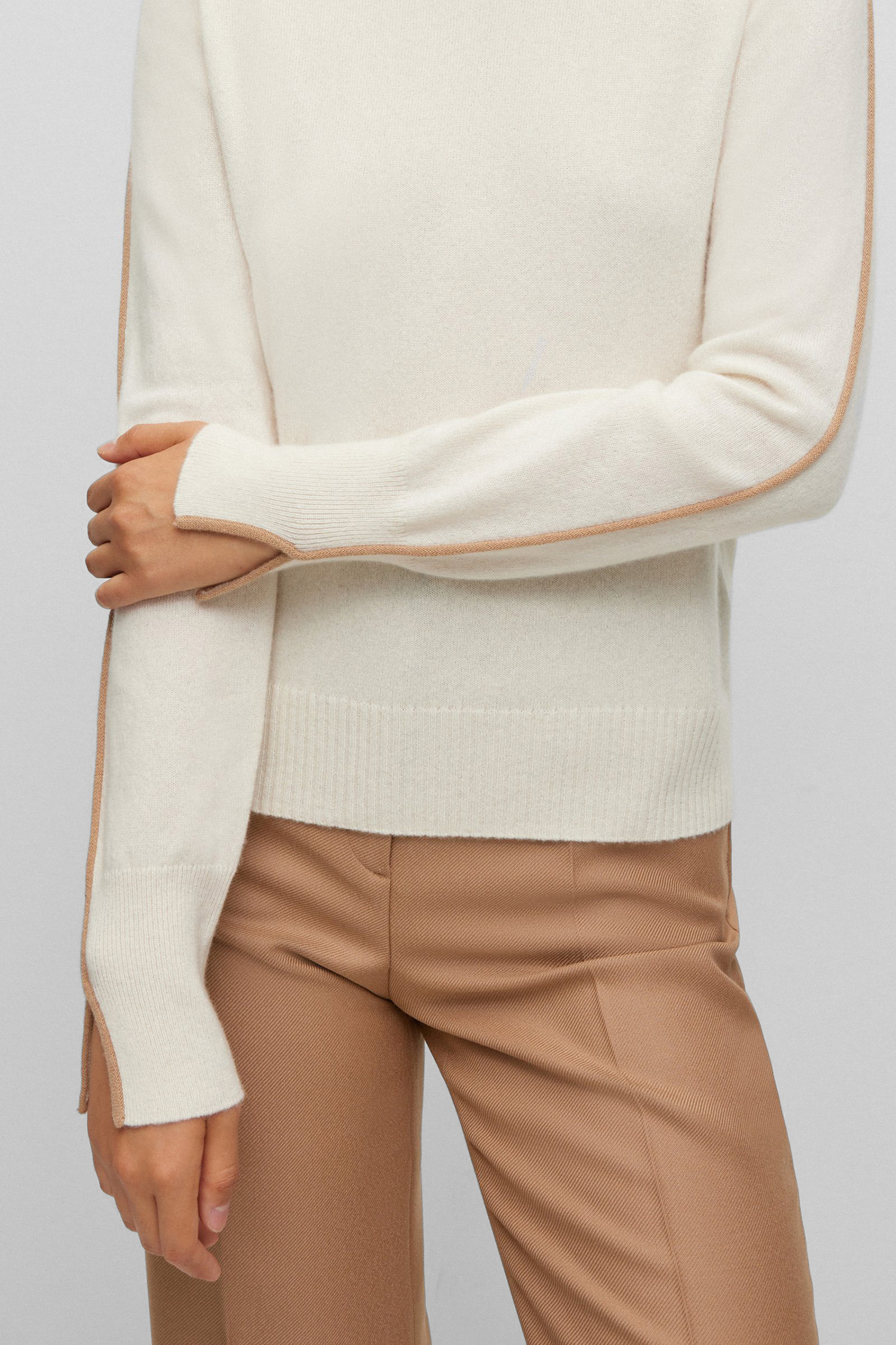 Женский белый кашемировый джемпер BOSS 50493845;962