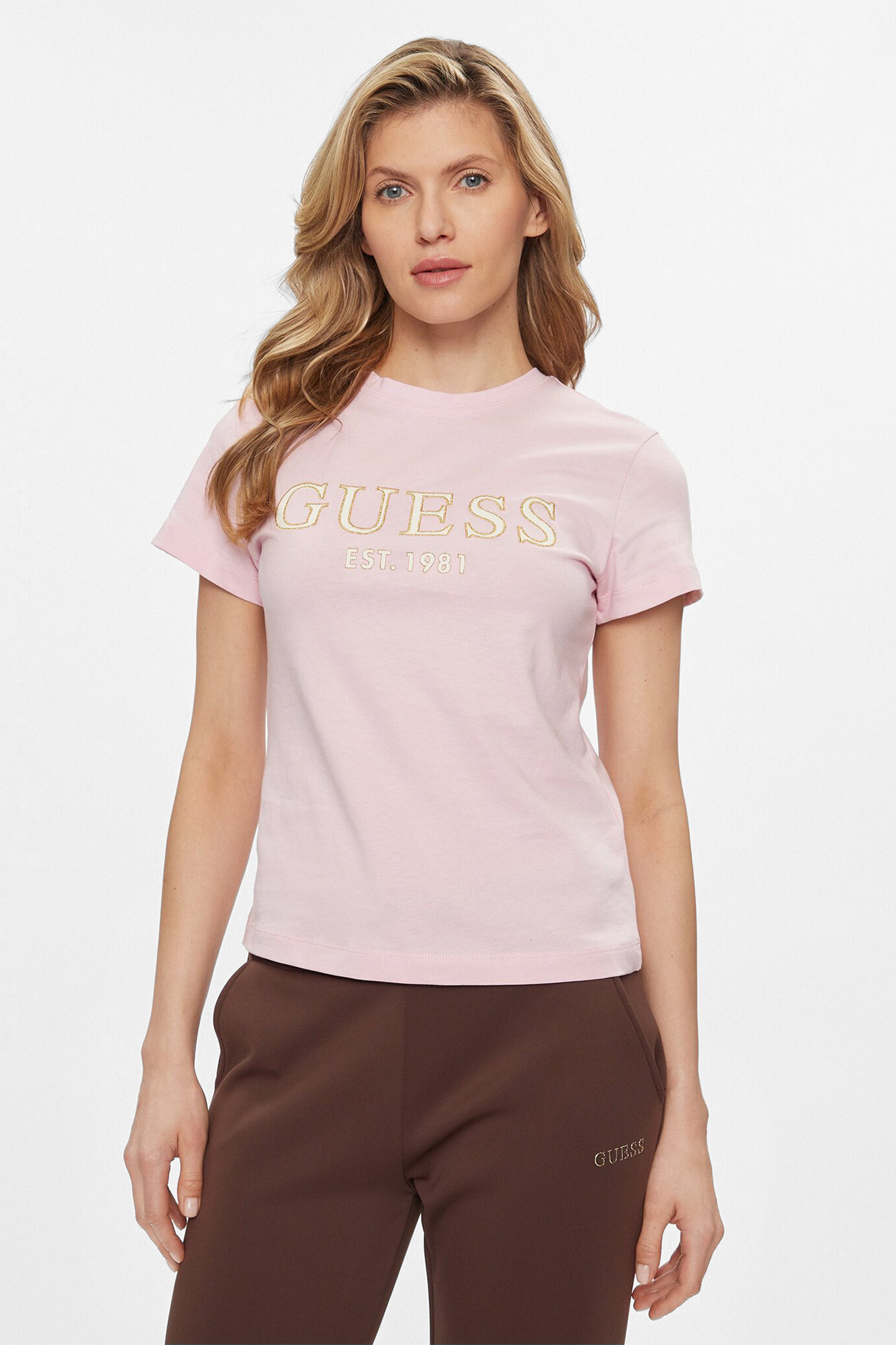 Женская розовая футболка Guess V4GI01.I3Z14;A61I