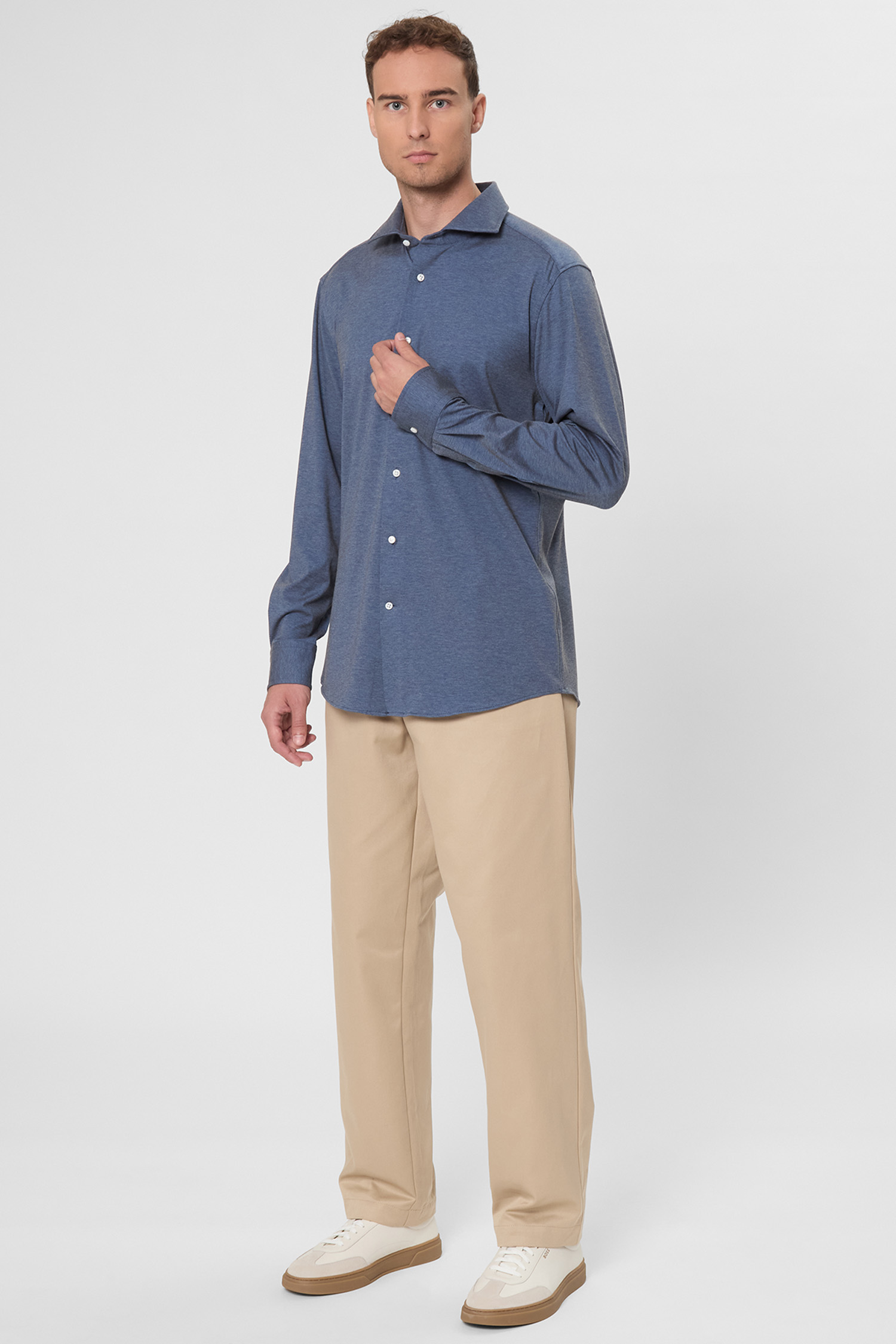 Мужская темно-синяя рубашка BOSS 50551728;488