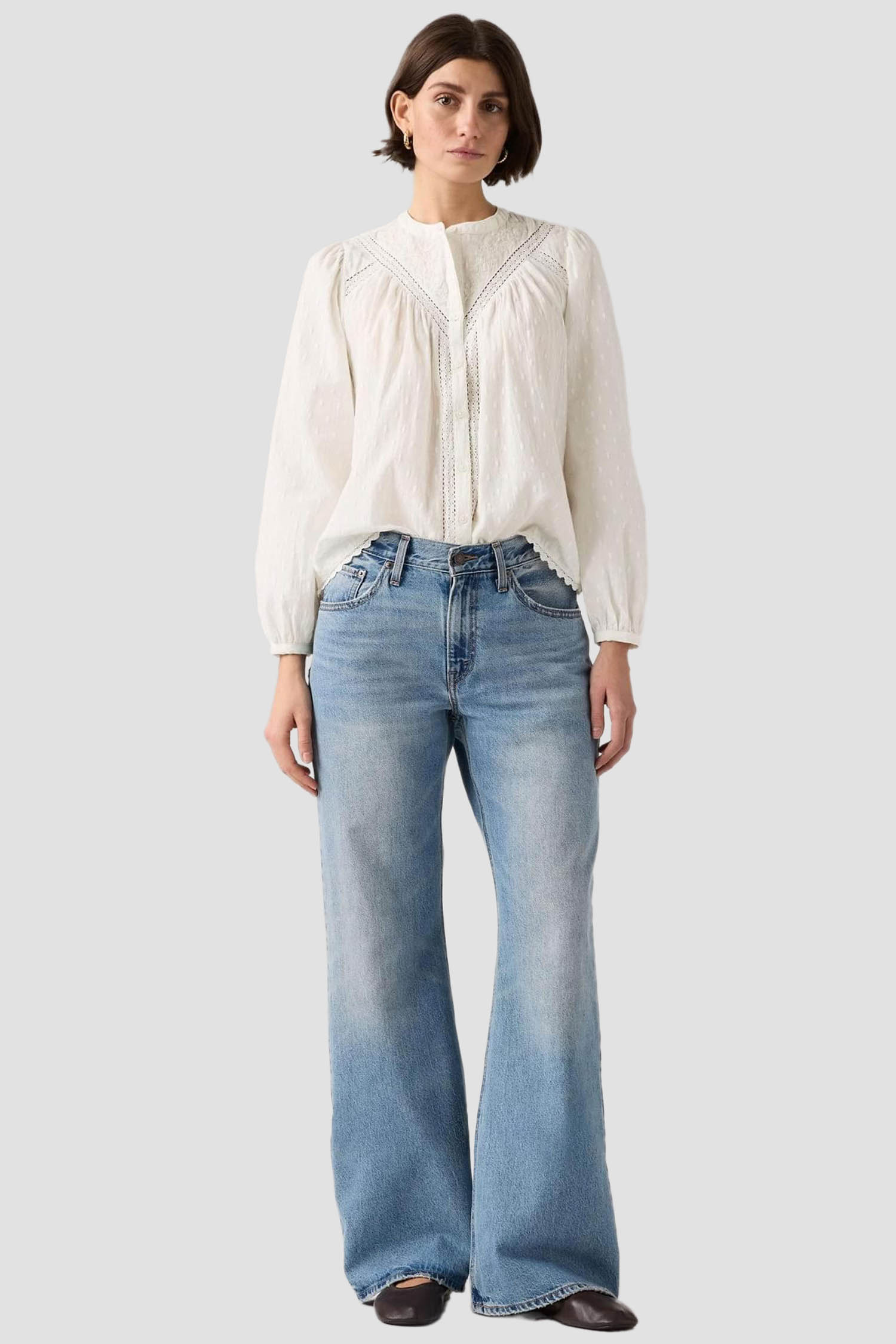 Женские голубые джинсы Loose Boot Levi’s® 005DO;0000