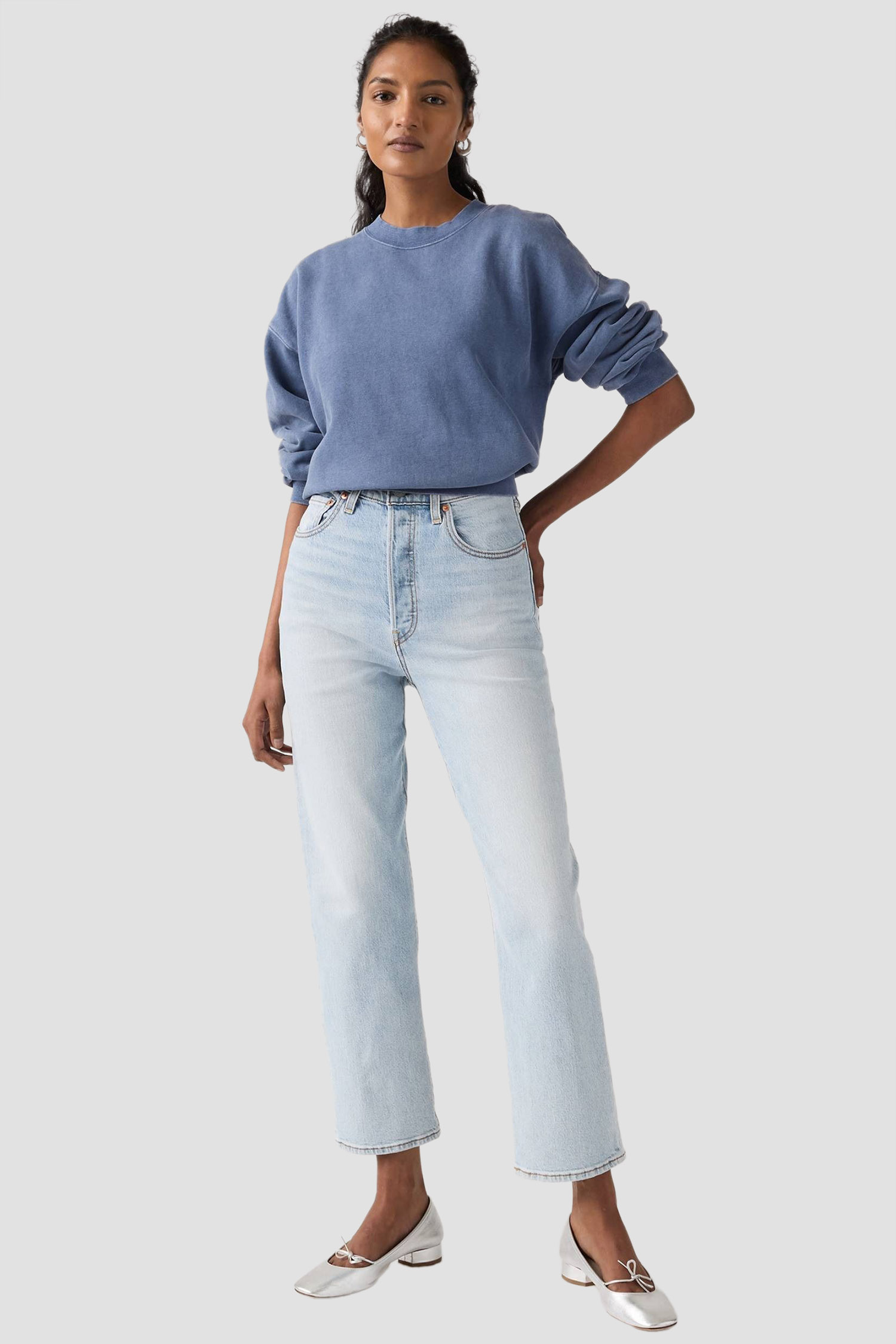 Жіночі блакитні джинси Ribcage Straight Ankle Levi’s® 72693;0282