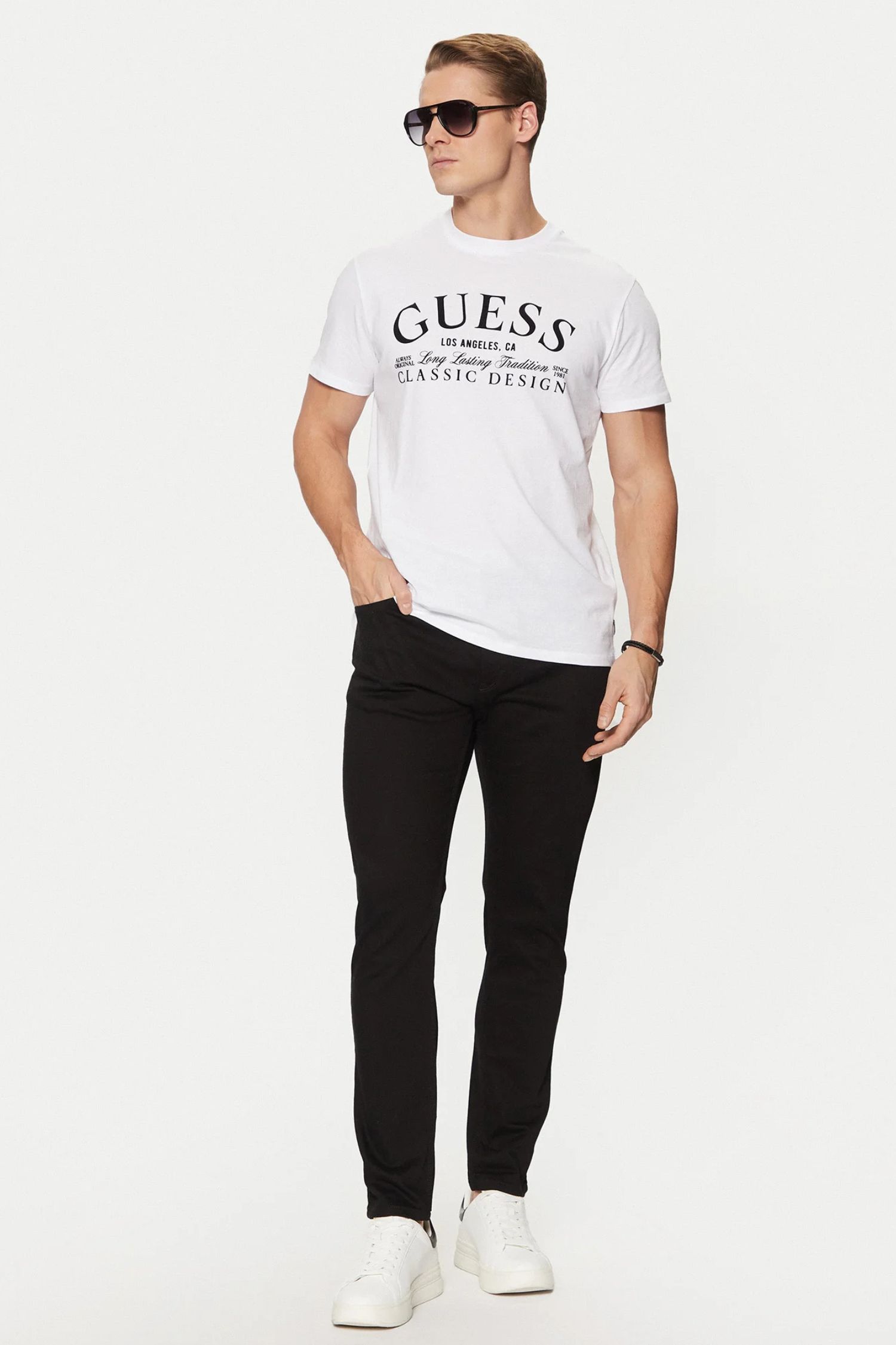 Мужская белая футболка Guess M5RI43.K9RM1;G011