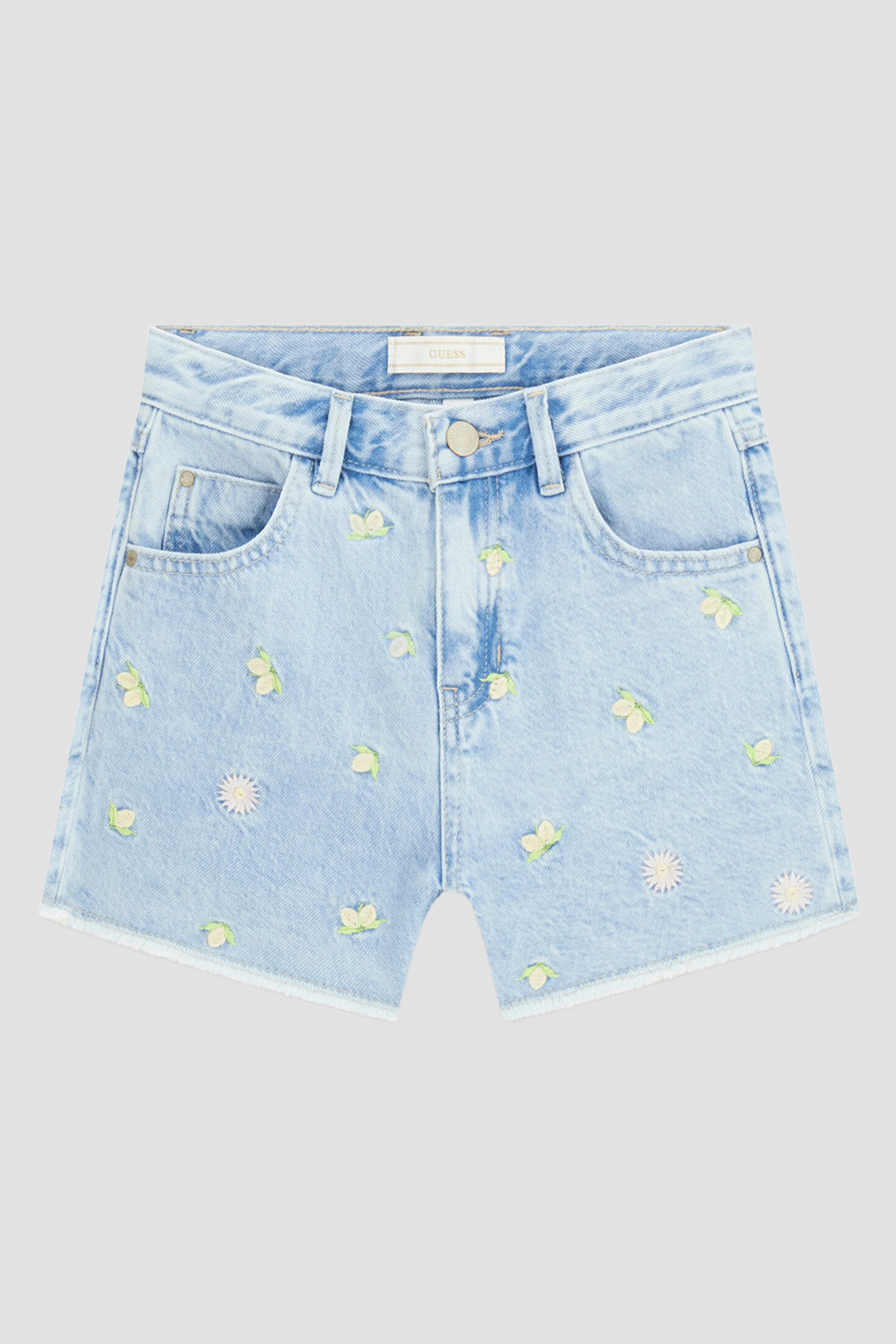 Дитячі блакитні джинсові шорти з візерунком Guess Kids J6GD35.D45E0;LMFL