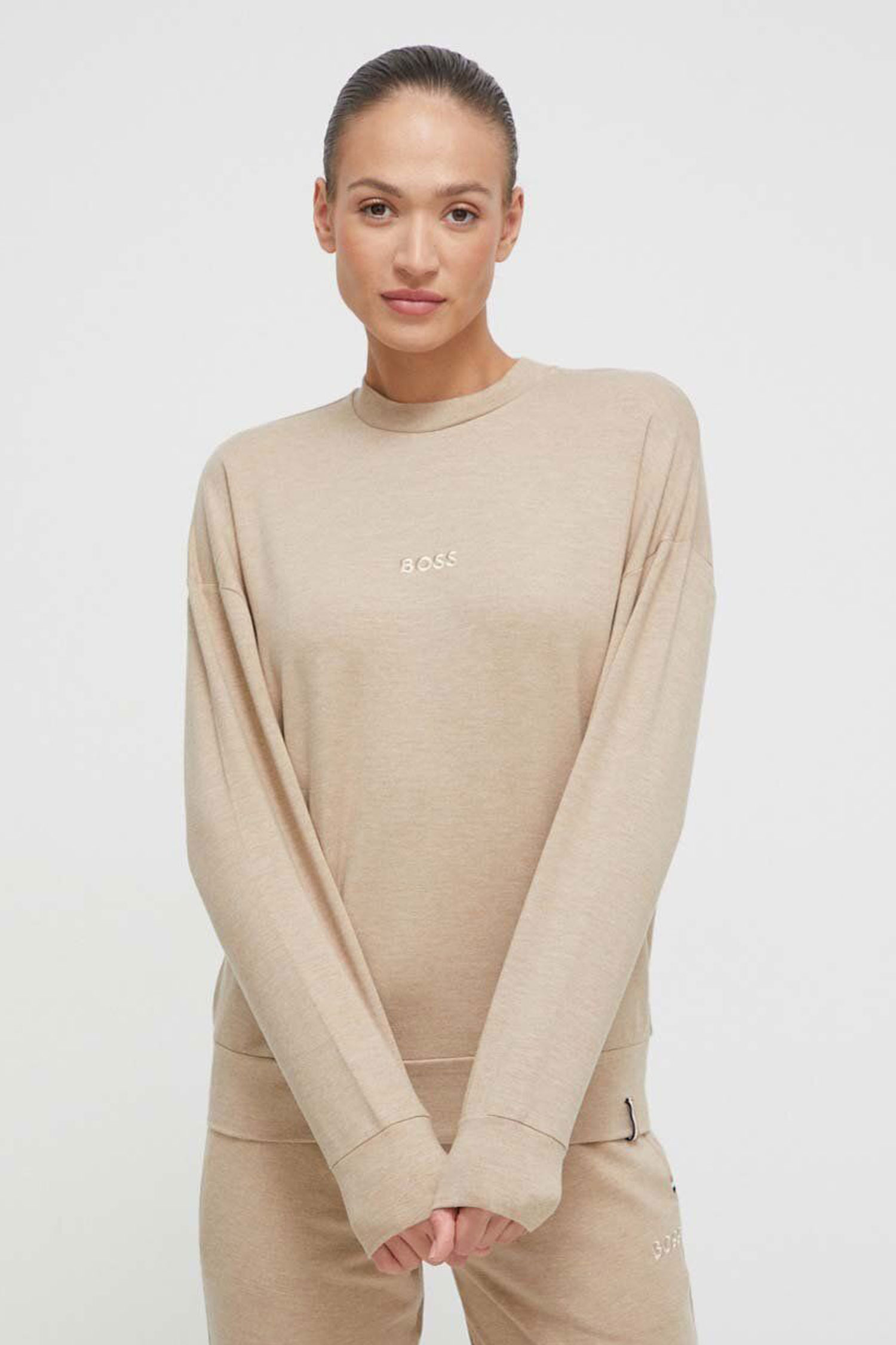 Женский бежевый свитшот BOSS 50515545;260