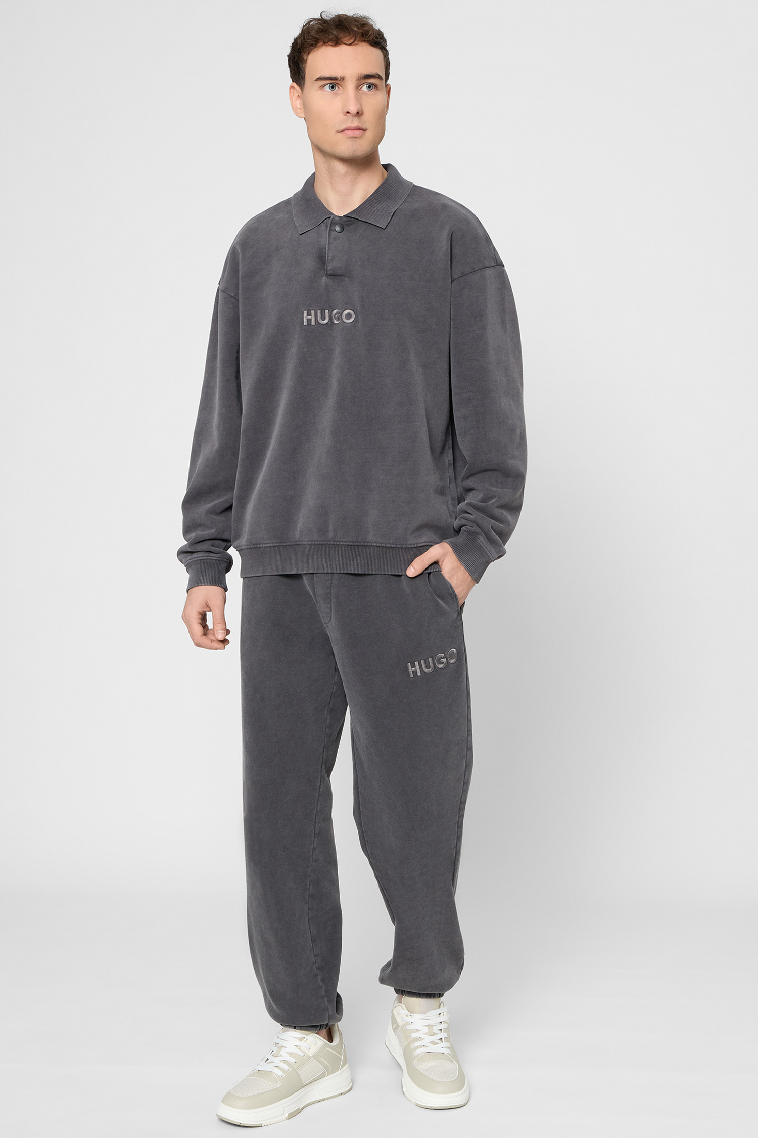 Мужские темно-серые спортивные брюки HUGO 50546385;017