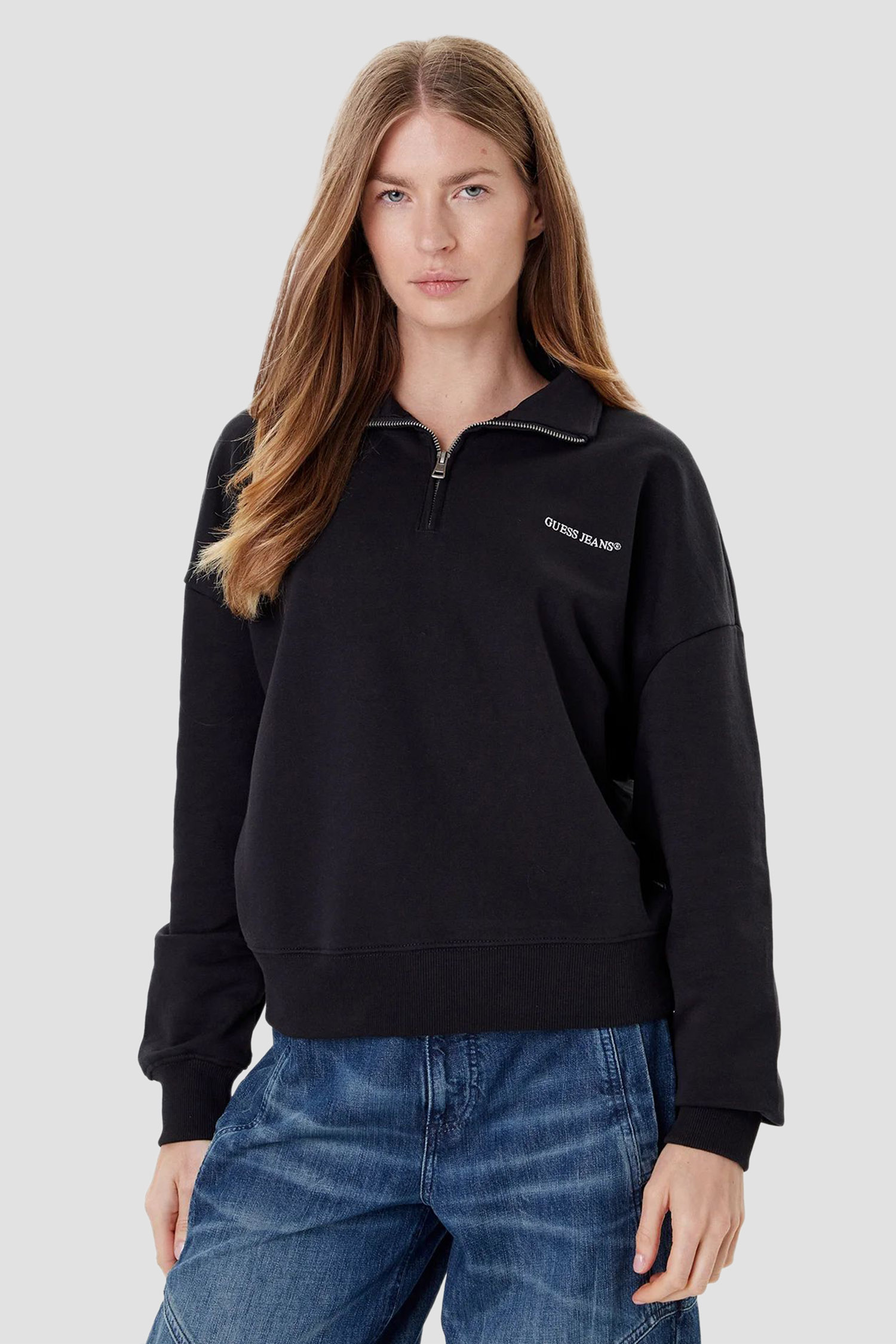 Жіноча чорна спортивна кофта Guess Jeans W5YQ09.K68I4;JBLK