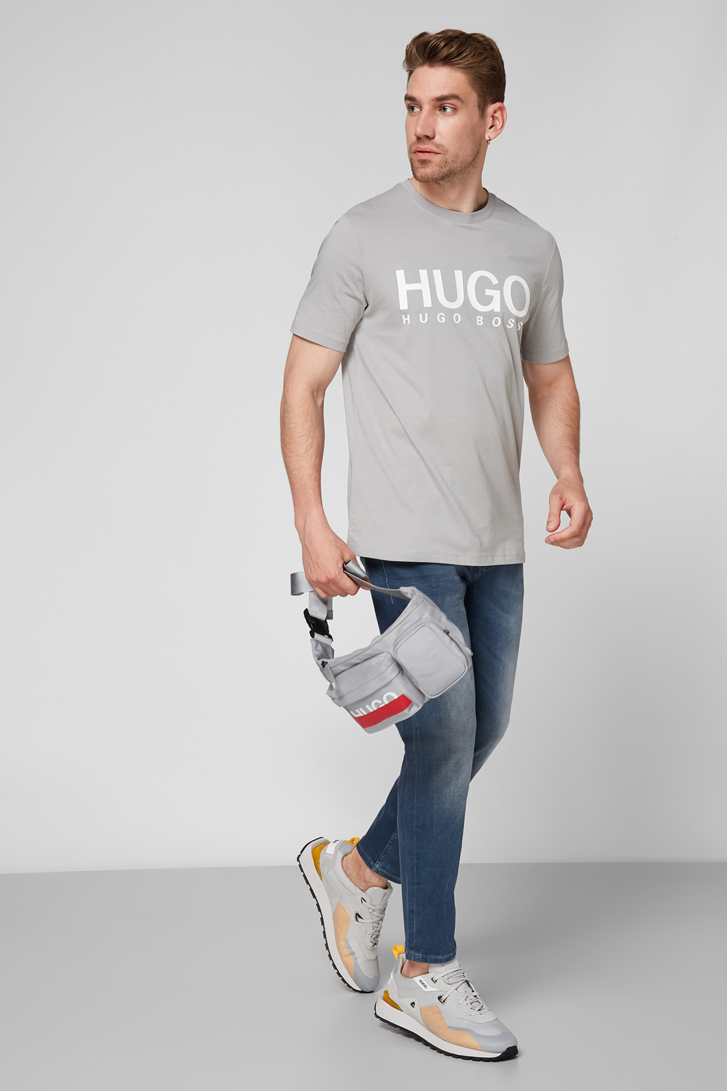 Чоловіча сіра футболка HUGO 50454191;048