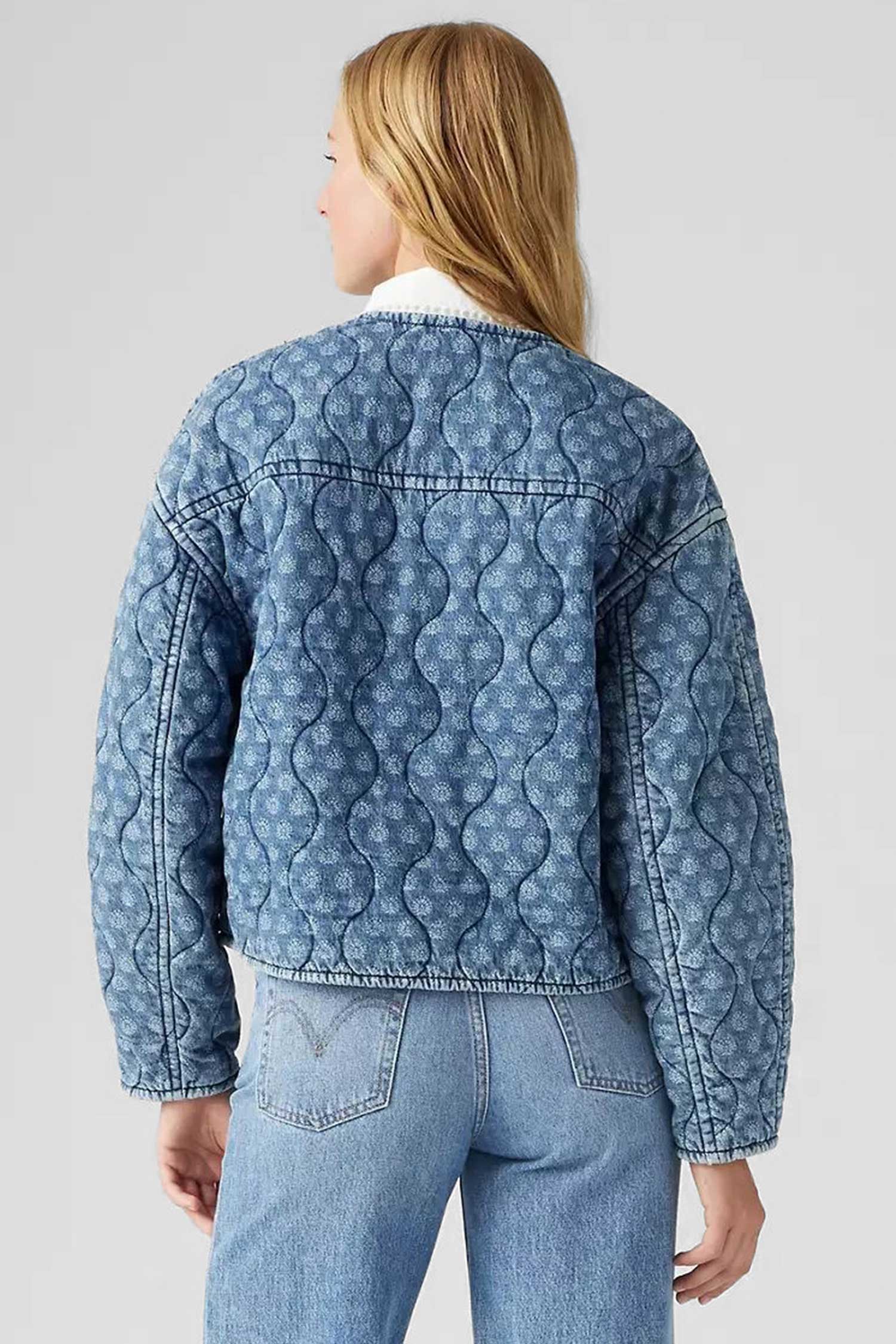 Женская голубая джинсовая куртка с узором Levi’s® 001FR;0004