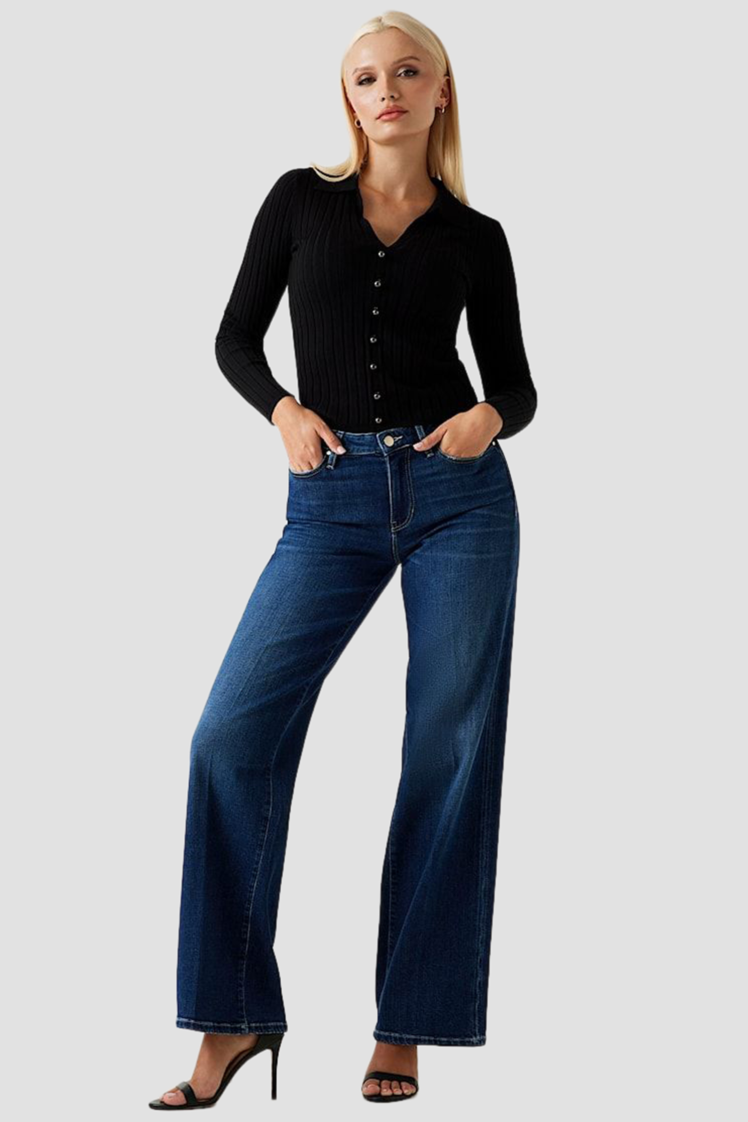 Женский черный пуловер Guess W5BR51.Z2YK2;JBLK