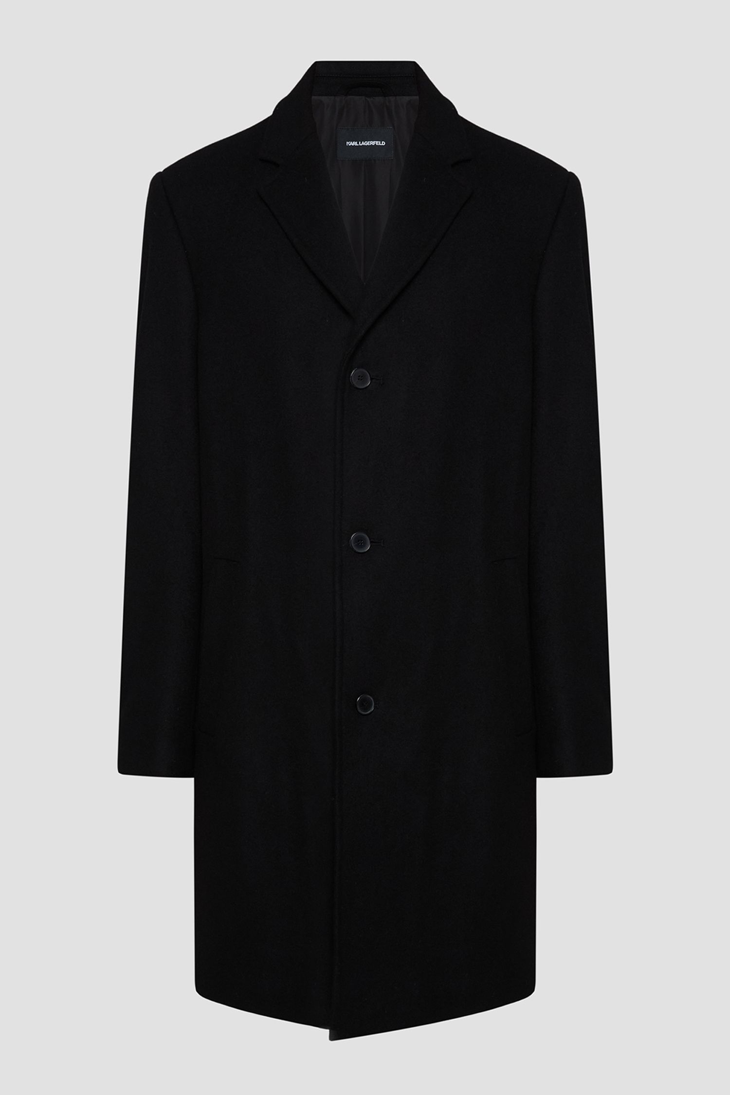 Чоловіче чорне вовняне пальто Karl Lagerfeld 553799.455010;990