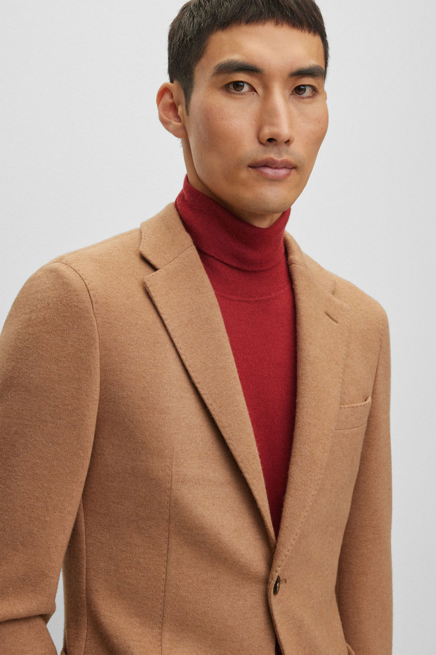 Мужской бежевый шерстяной блейзер BOSS 50502375;260