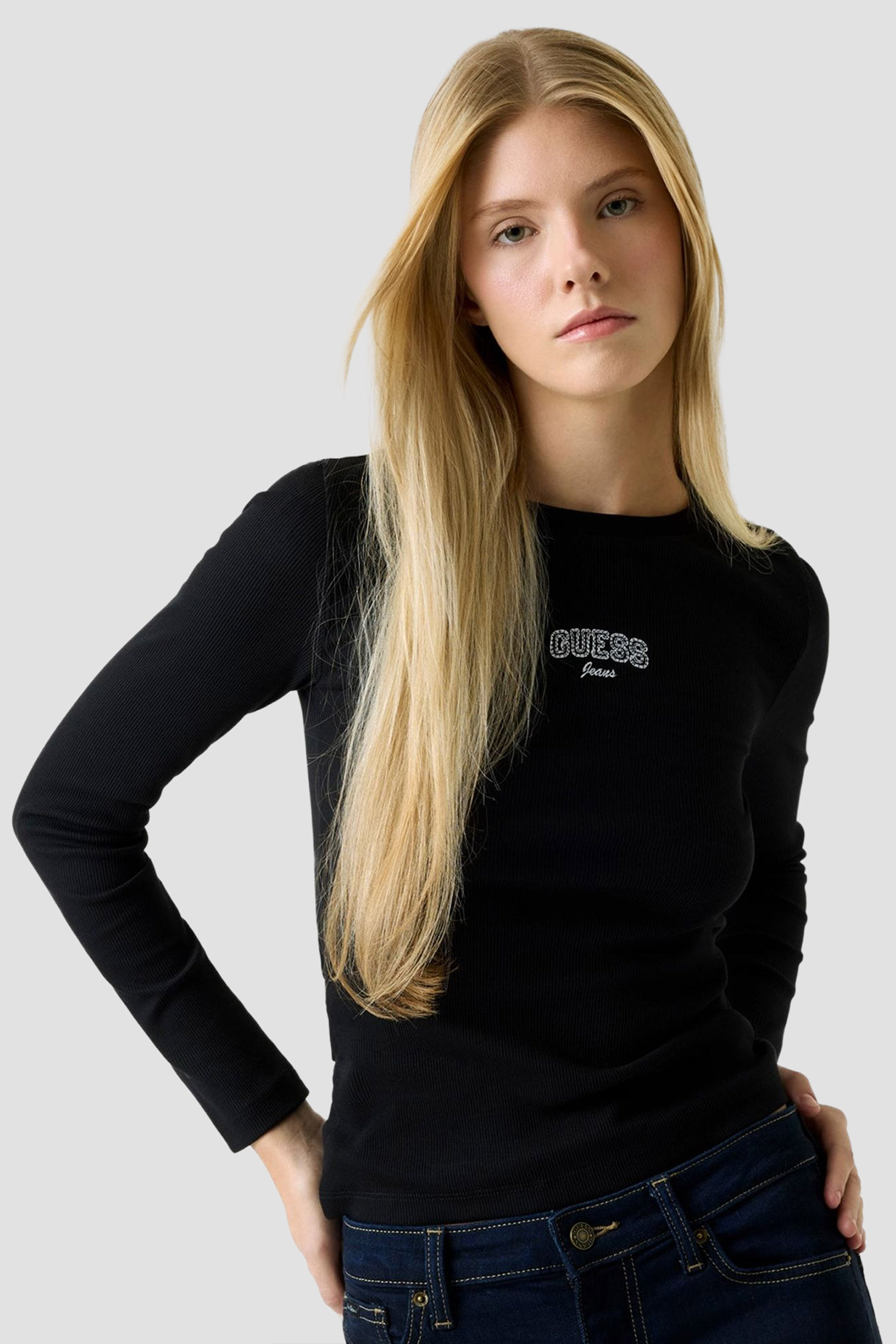 Жіночий чорний джемпер Guess Jeans W6RP22.KA0H1;JBLK