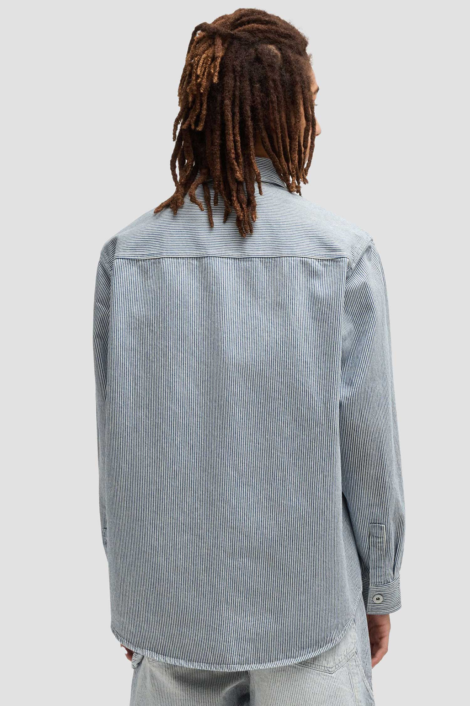 Мужская джинсовая рубашка в полоску HUGO BLUE 50539045;439