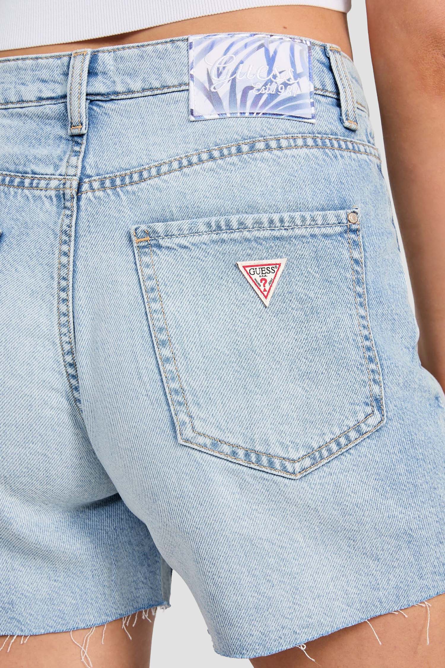 Жіночі блакитні джинсові шорти Guess W5GD74.D5B96;MRCA