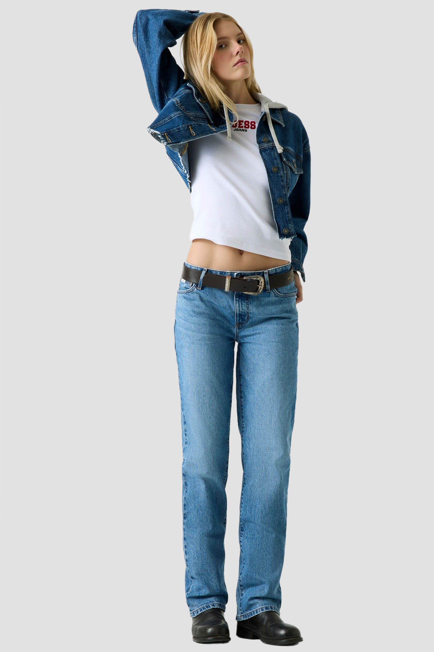 Женские голубые джинсы Guess Jeans W5YA98.D6332;INLV