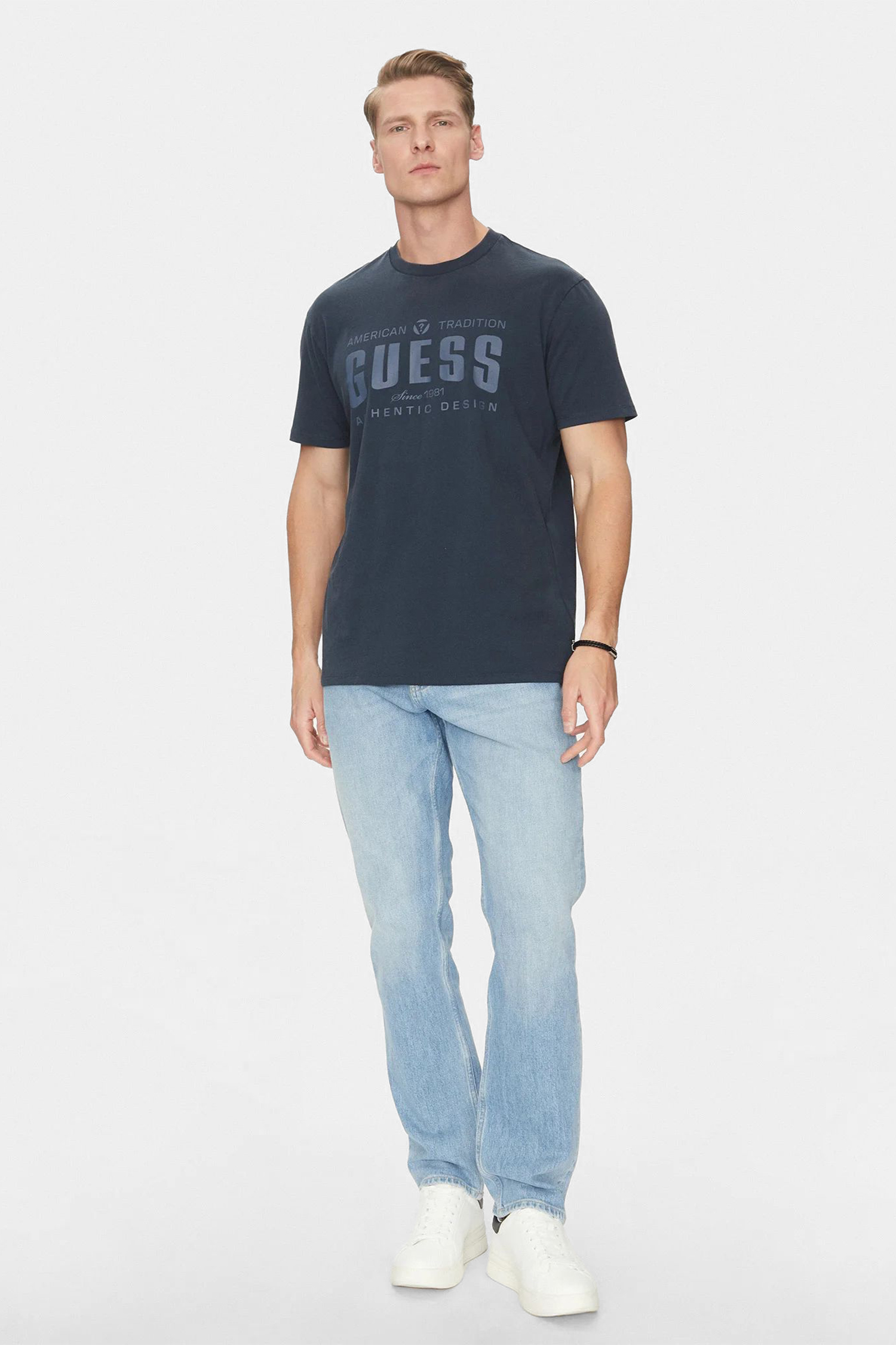 Чоловіча темно-синя футболка Guess M5GI27.KBW41;F73J