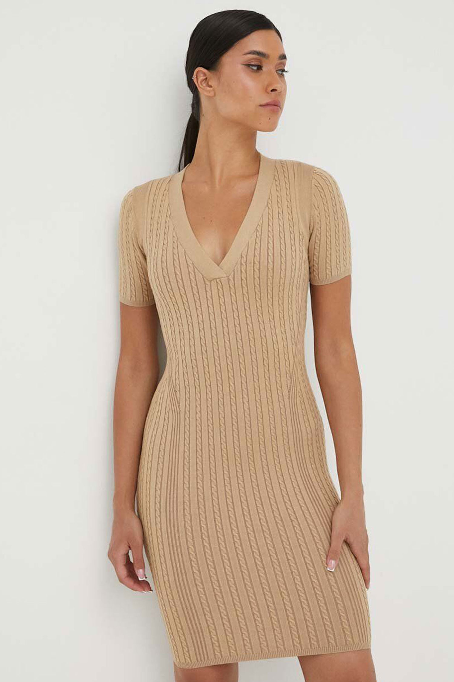 Женское бежевое платье Guess W3YK29.Z30I2;A100