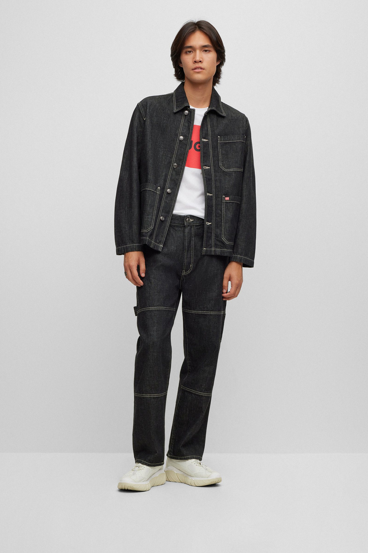 Чоловіча чорна джинсова куртка HUGO 50502183;001