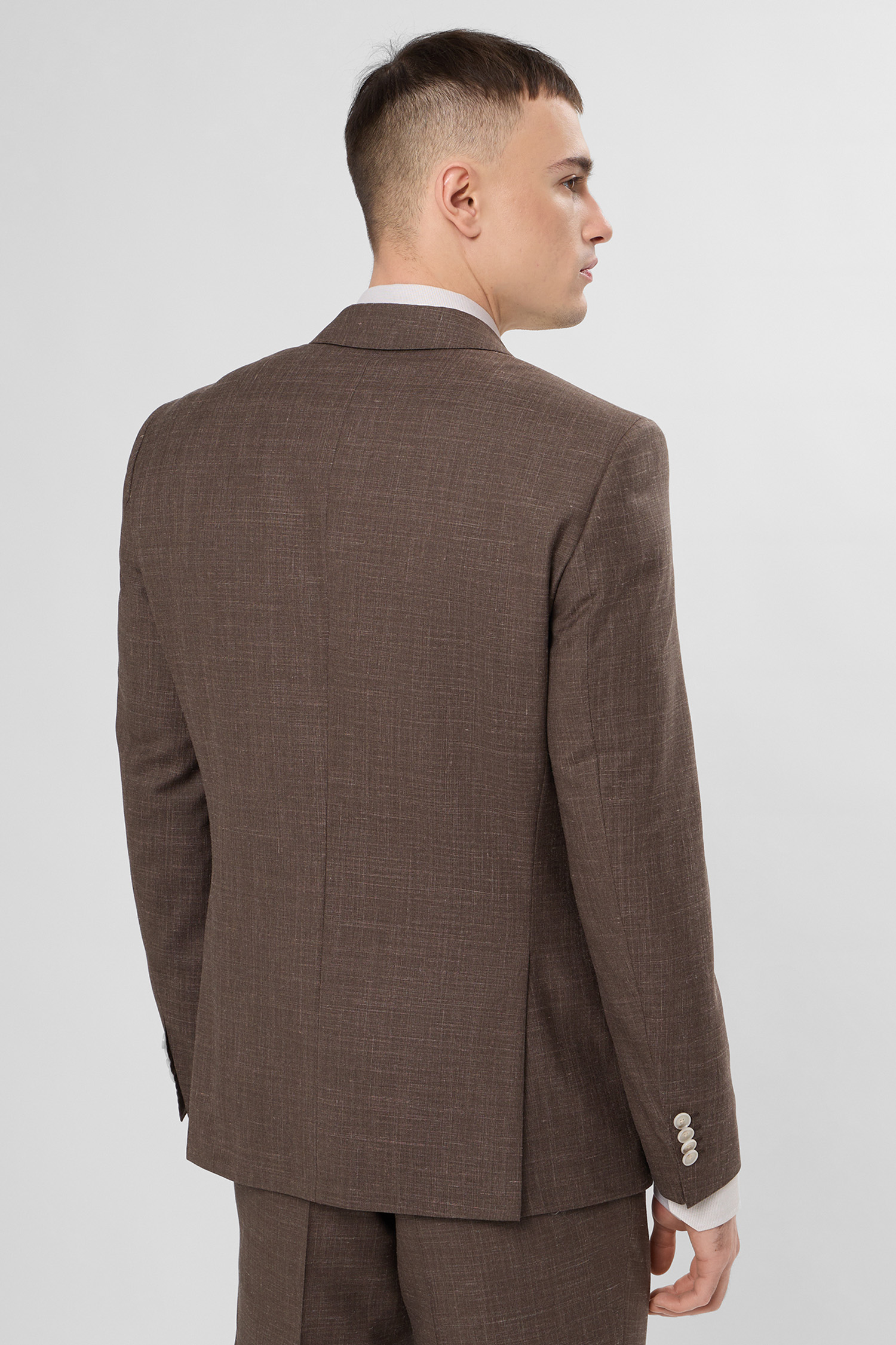 Мужской коричневый шерстяной пиджак BOSS 50562604;207