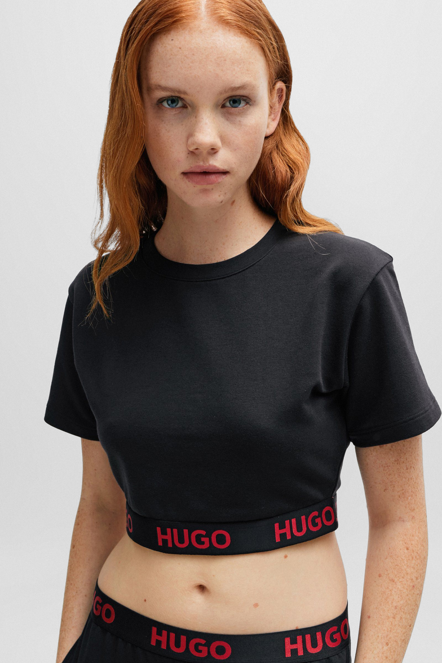 Женский черный топ HUGO 50511494;001
