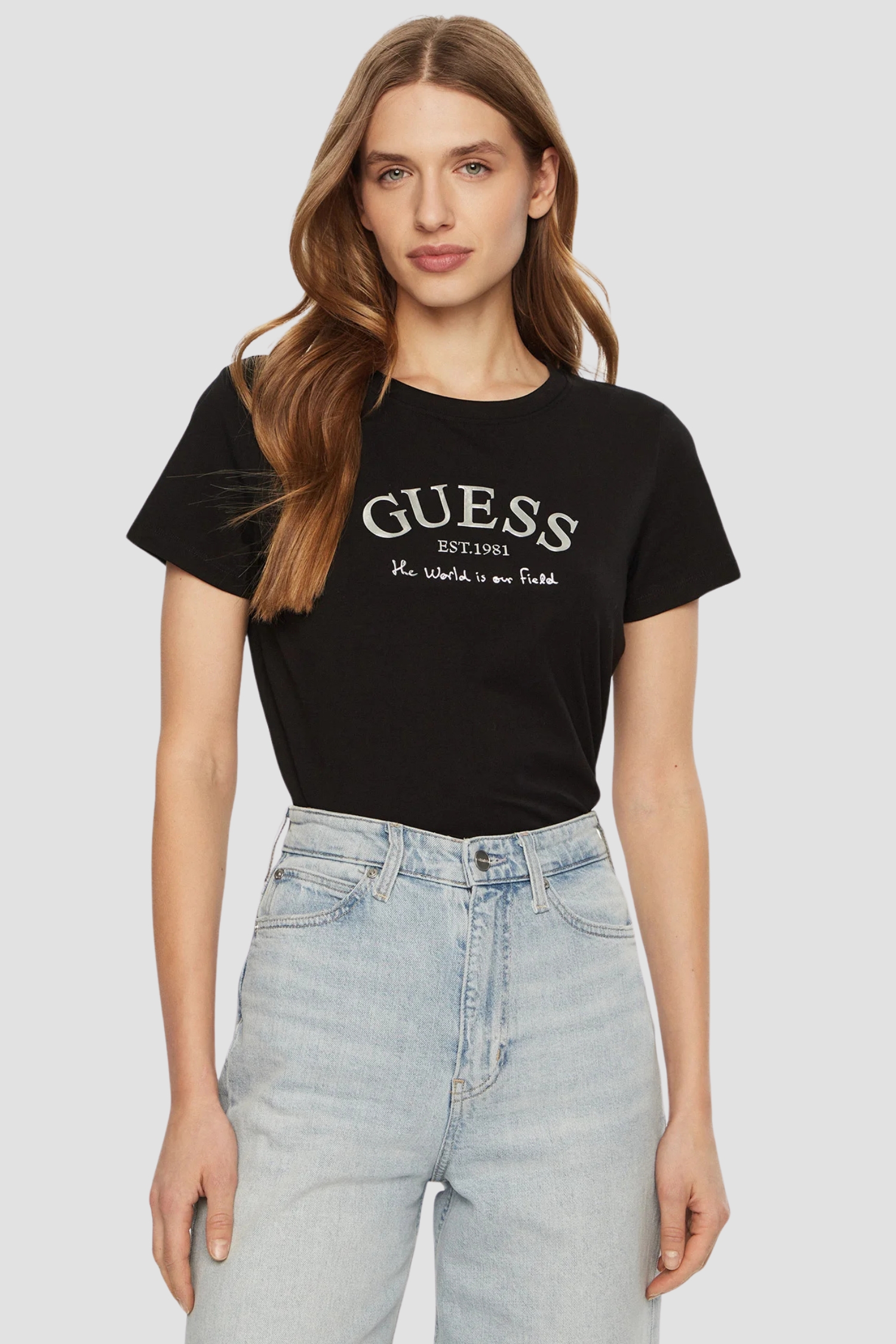 Женская черная футболка Guess V5RI16.J1314;JBLK