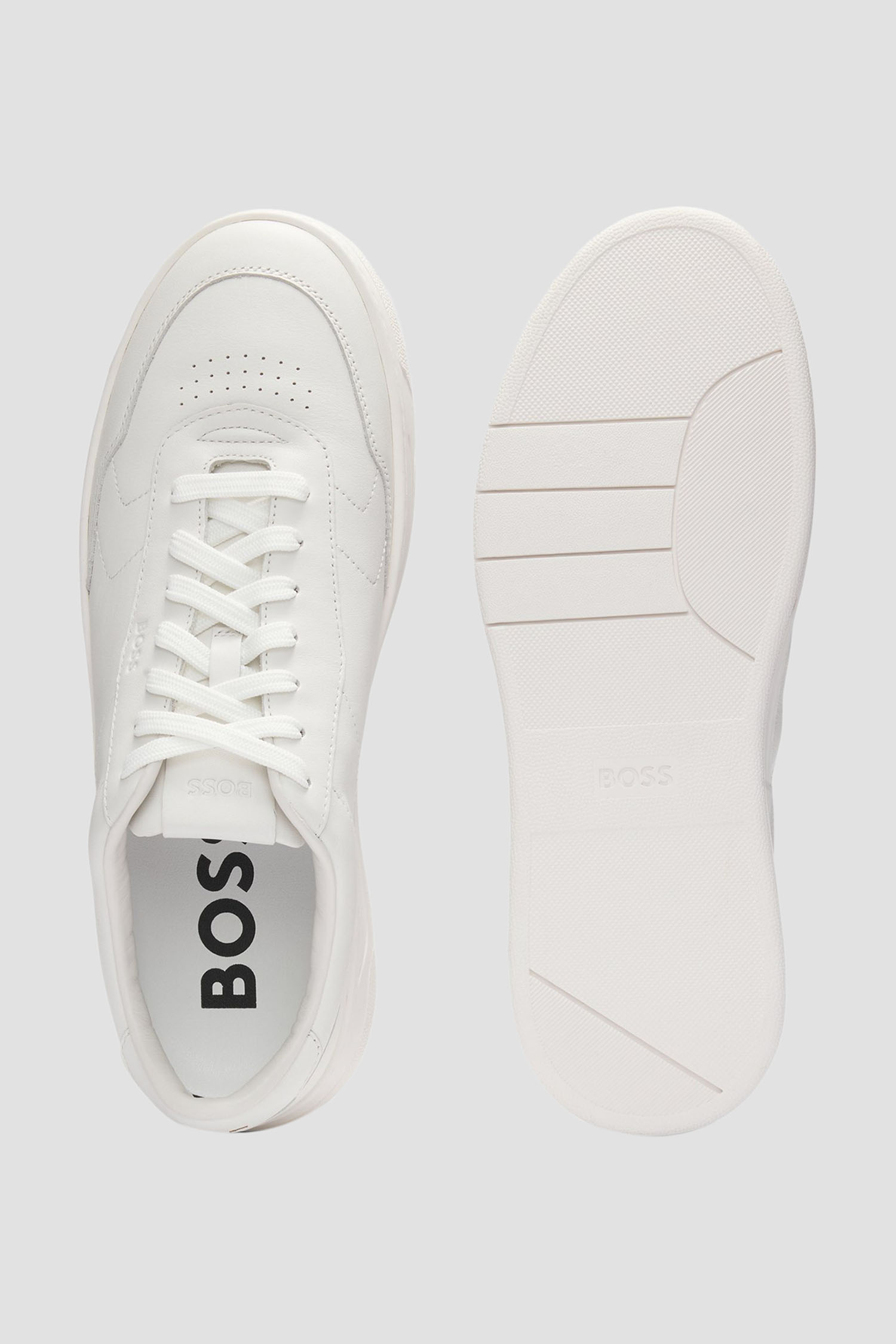 Чоловічі білі шкіряні снікерси BOSS 50536484;100
