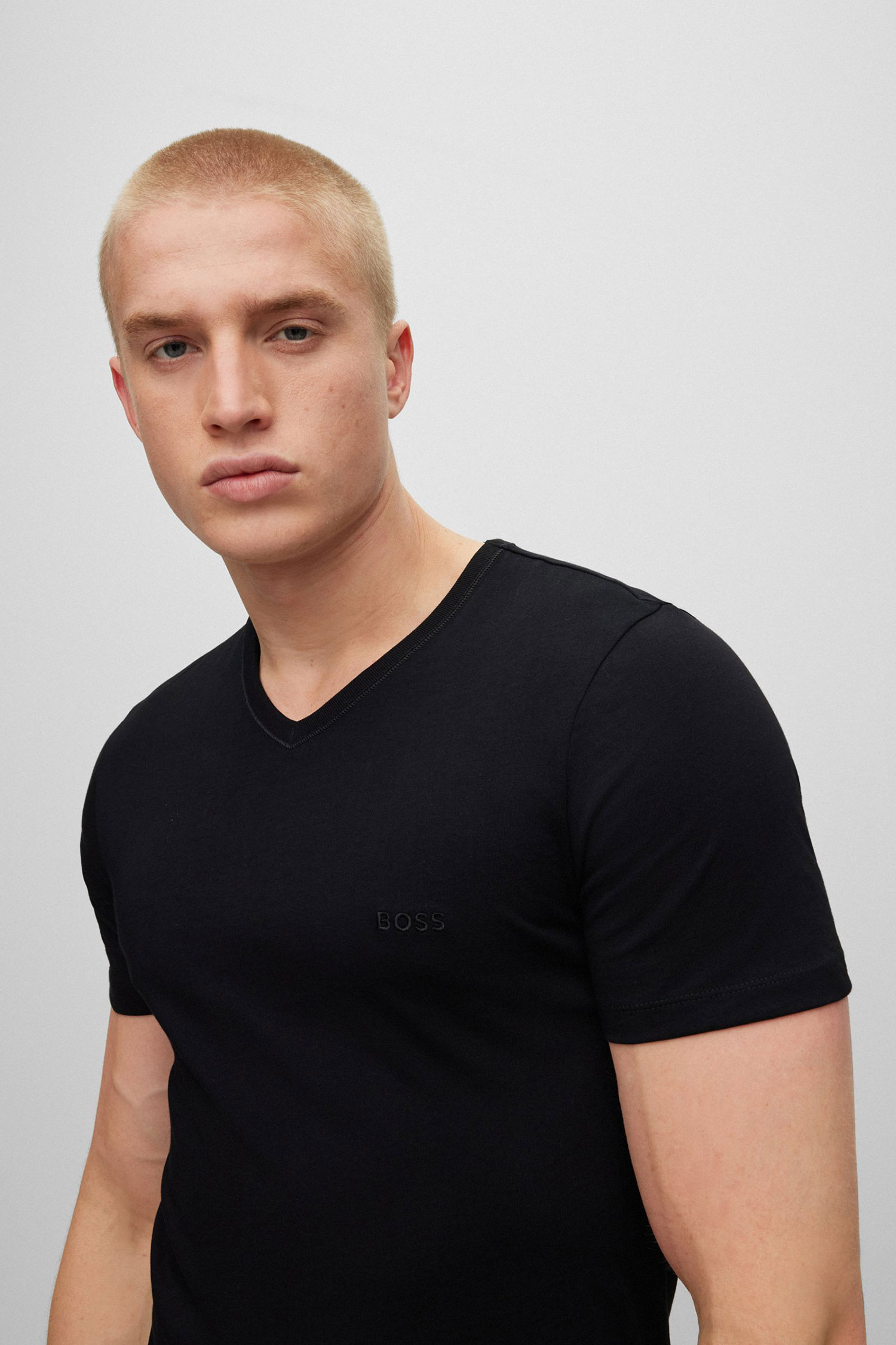 Мужская черная футболка (2 шт) BOSS 50475295;001
