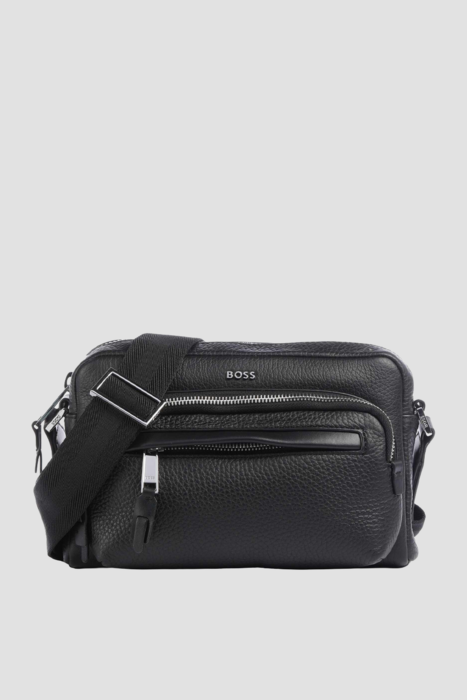 Мужская черная кожаная сумка BOSS 50552440;001