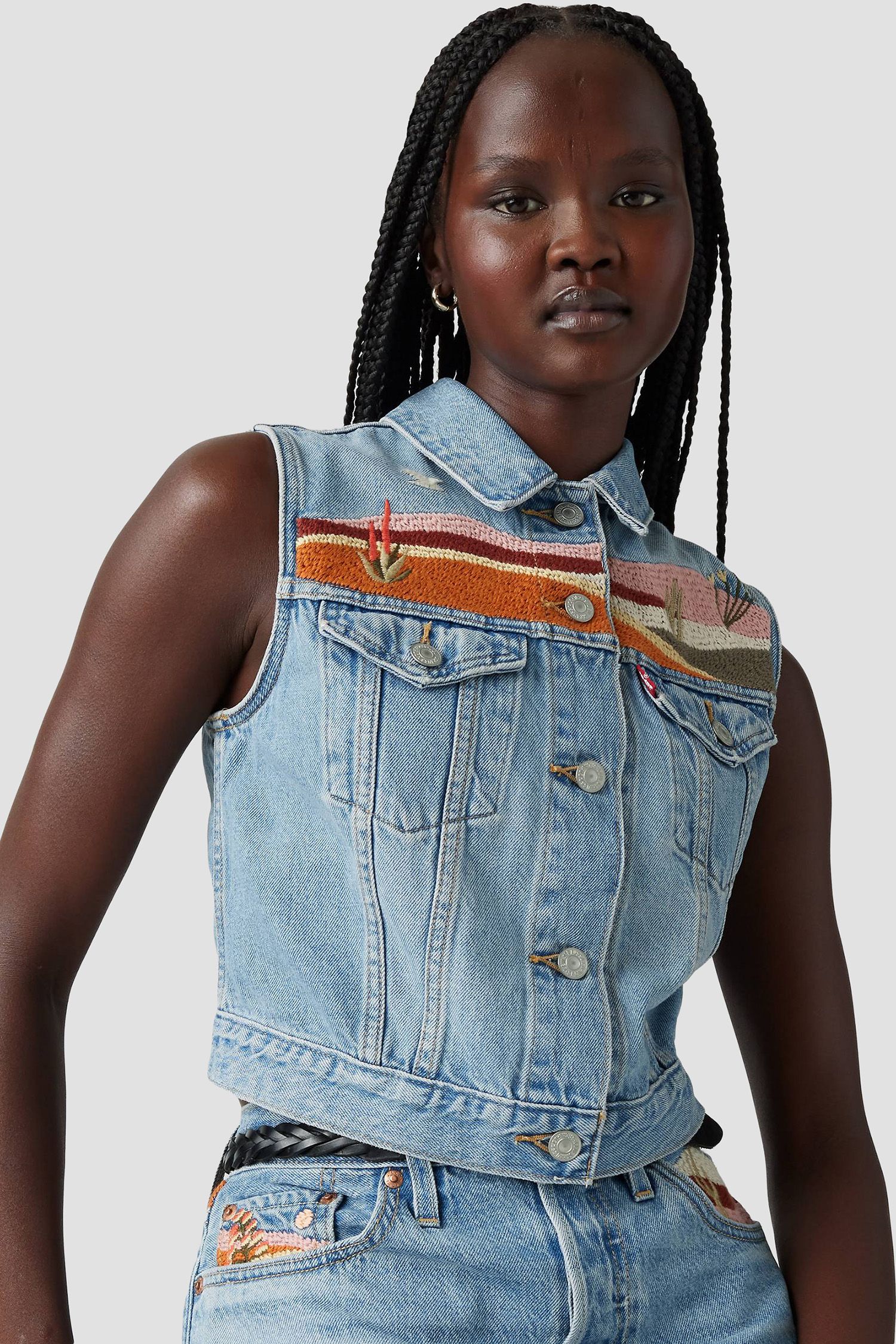 Женский голубой джинсовый жилет Levi’s® 002A7;0000