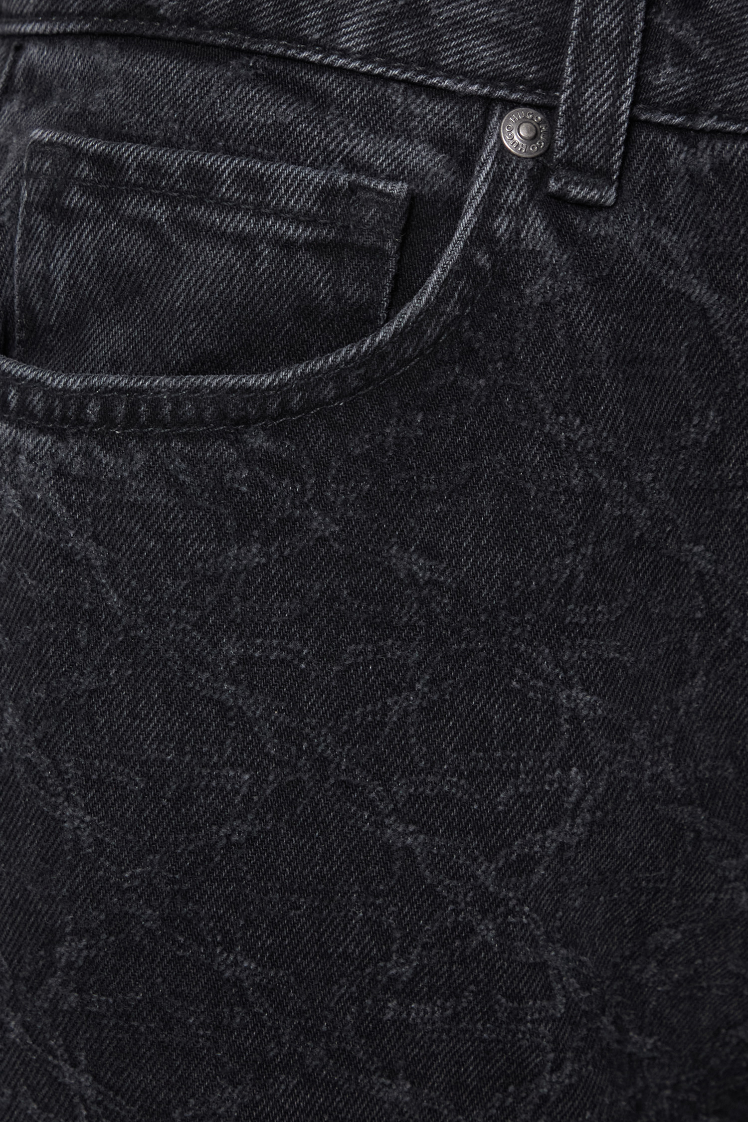 Женские черные джинсы с узором HUGO 50549510;015