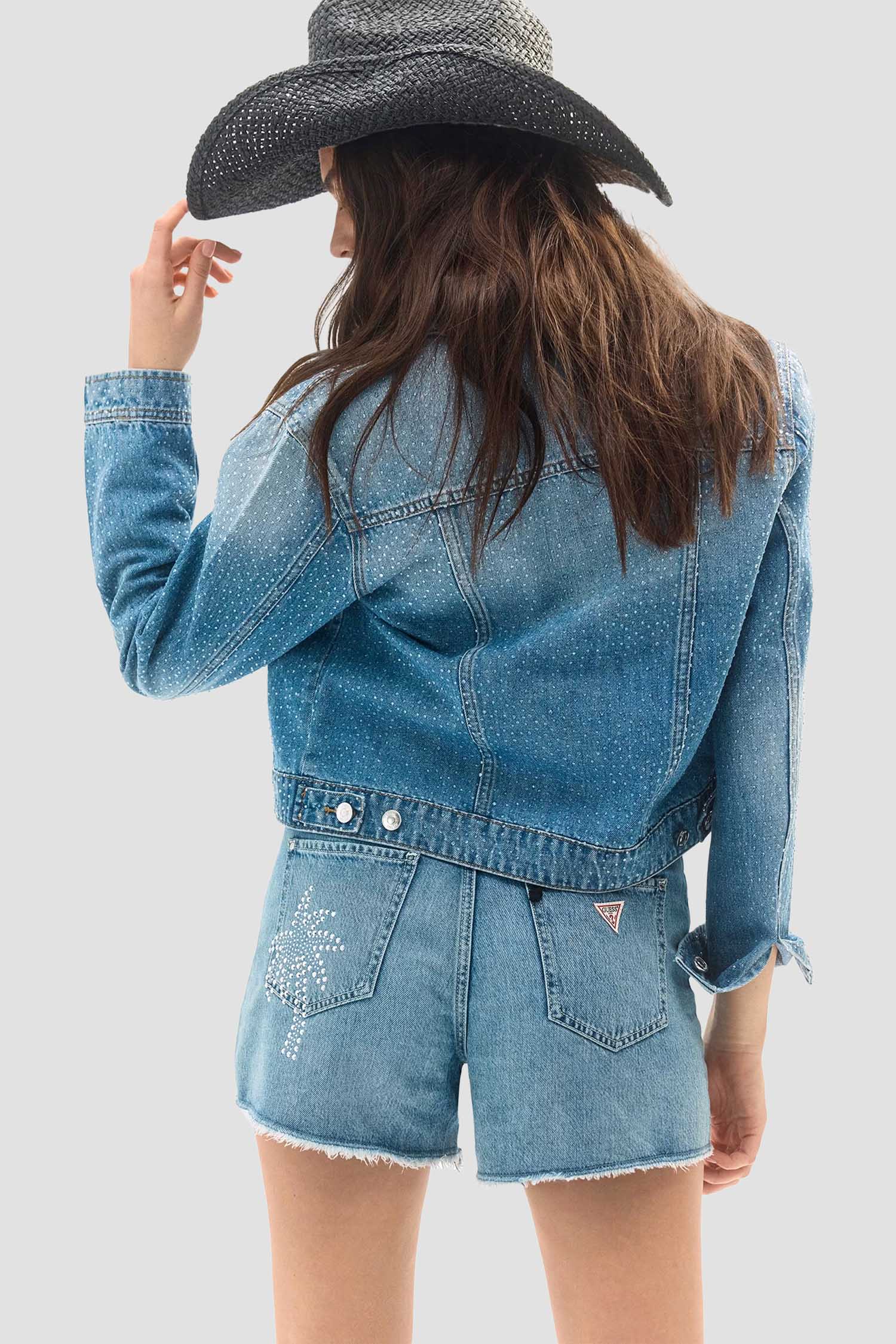 Жіночі блакитні джинсові шорти Guess W6GD74.D0726;SKV1