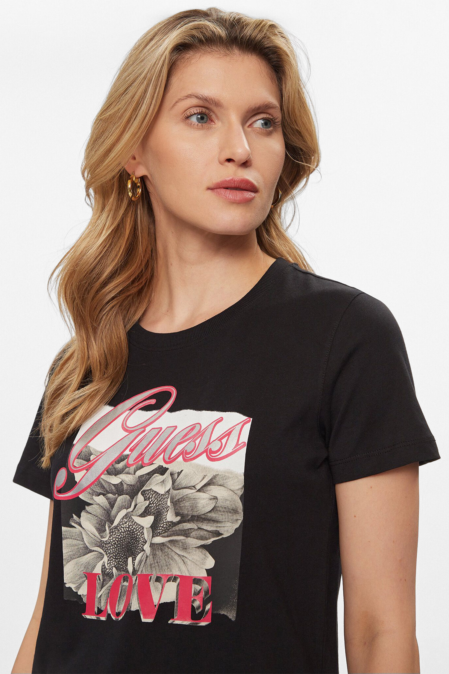 Жіноча чорна футболка Guess W4GI17.I3Z14;JBLK