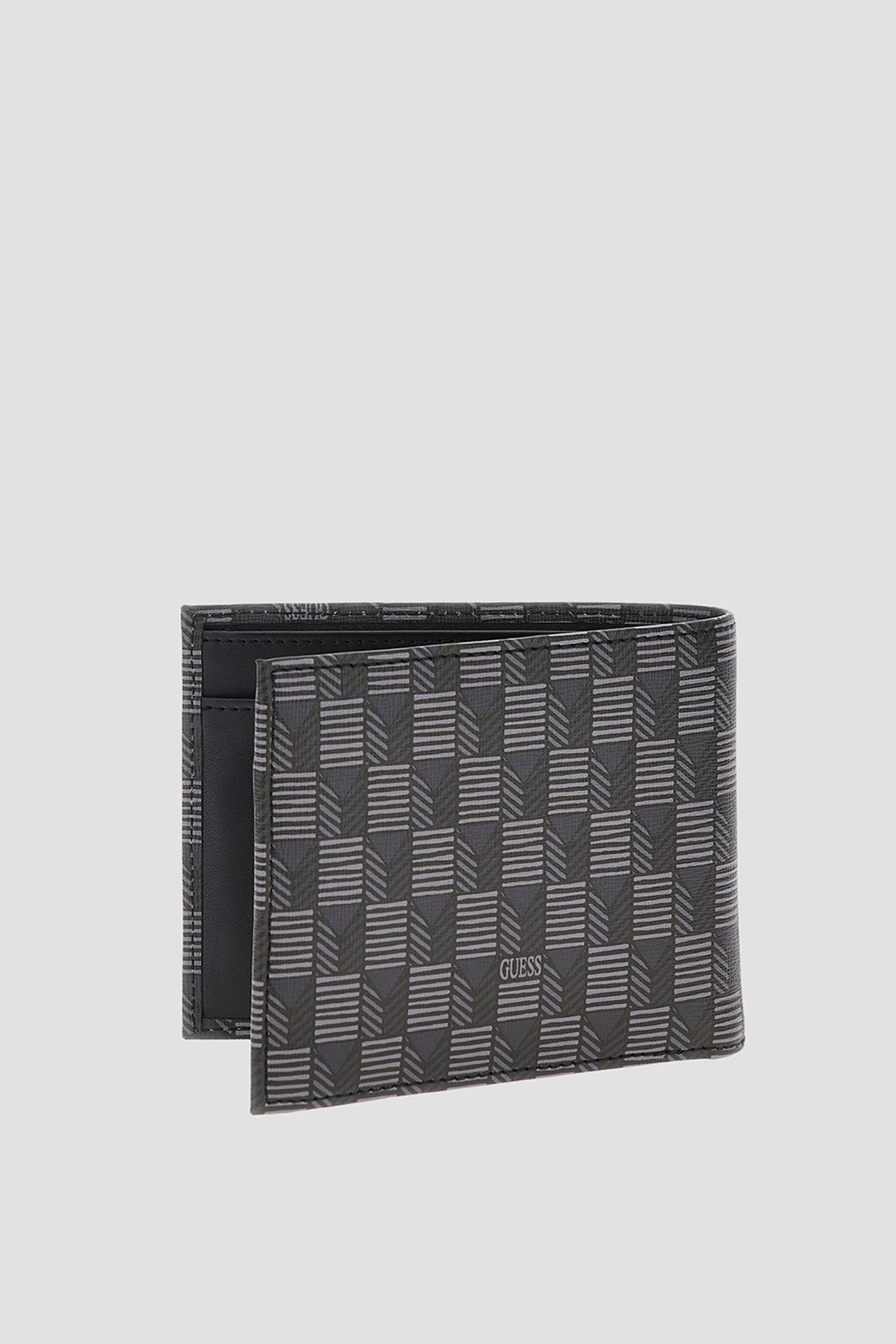 Чоловічий чорний гаманець з візерунком Guess SMJESE.LEA20;BLA