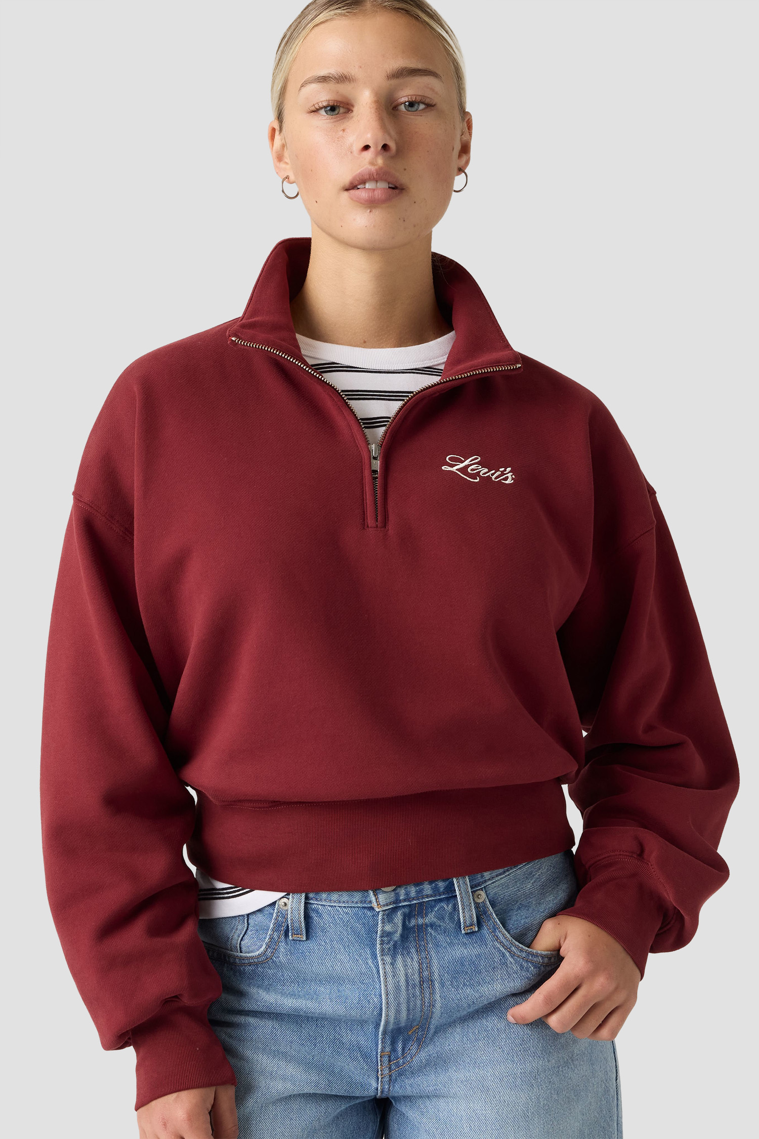 Женская бордовая спортивная кофта Levi’s® 008CM;0000