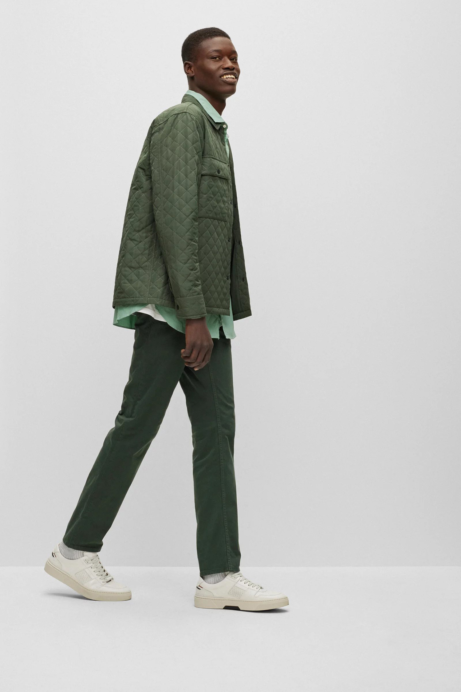 Чоловічі білі шкіряні снікерси BOSS 50490846;112