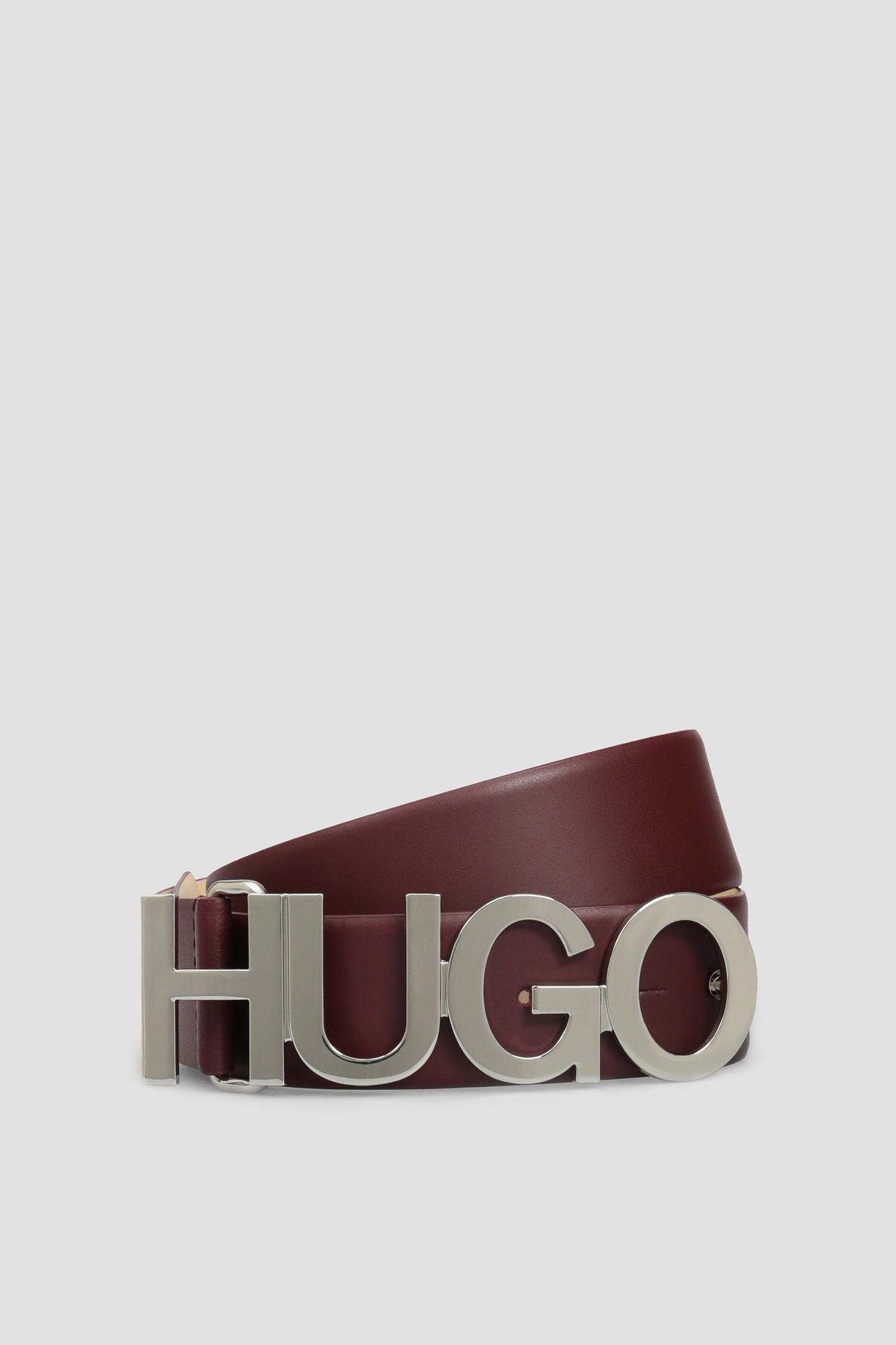 Женский бордовый кожаный ремень HUGO 50391327;612