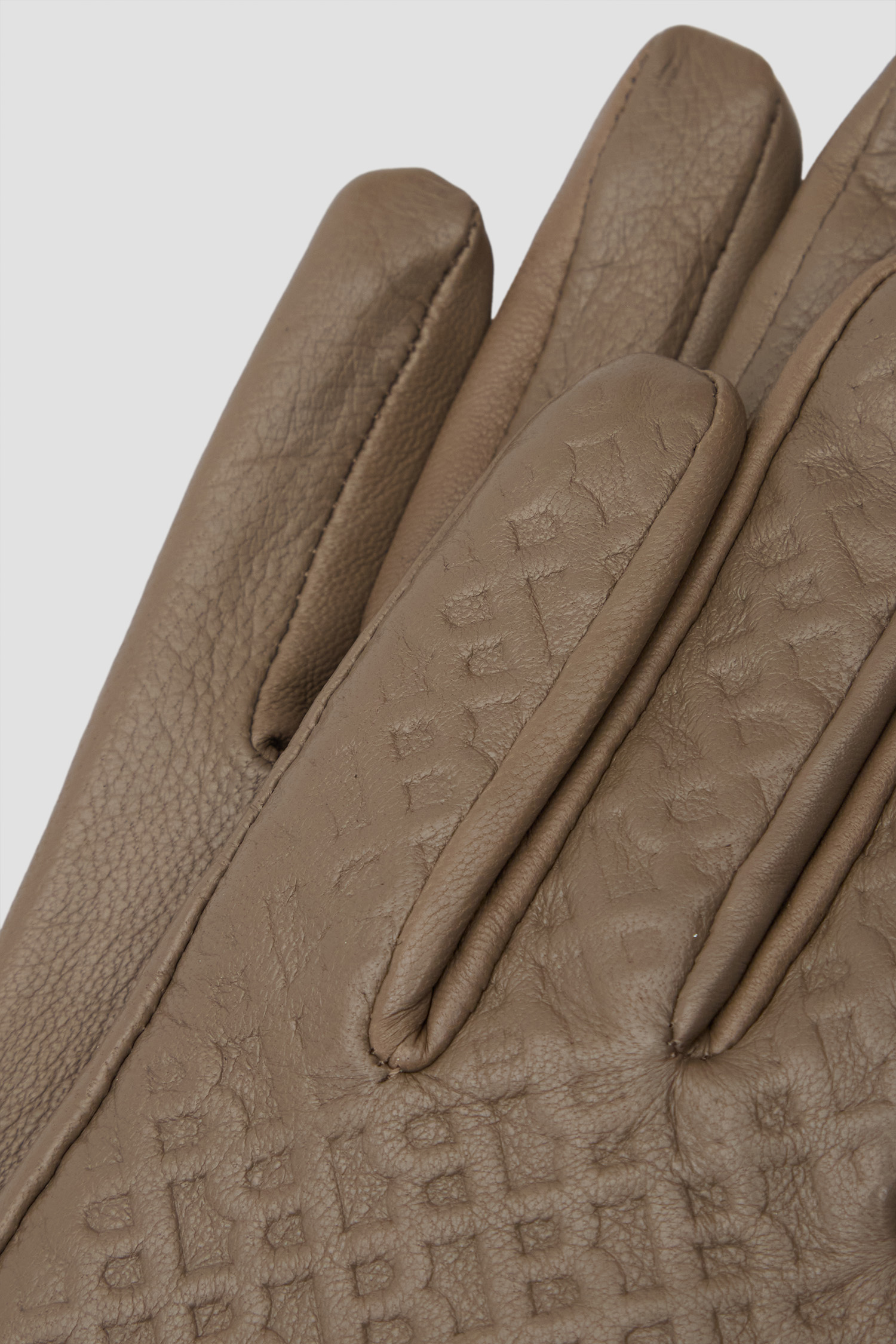 Женские оливковые кожаные перчатки BOSS 50526660;209