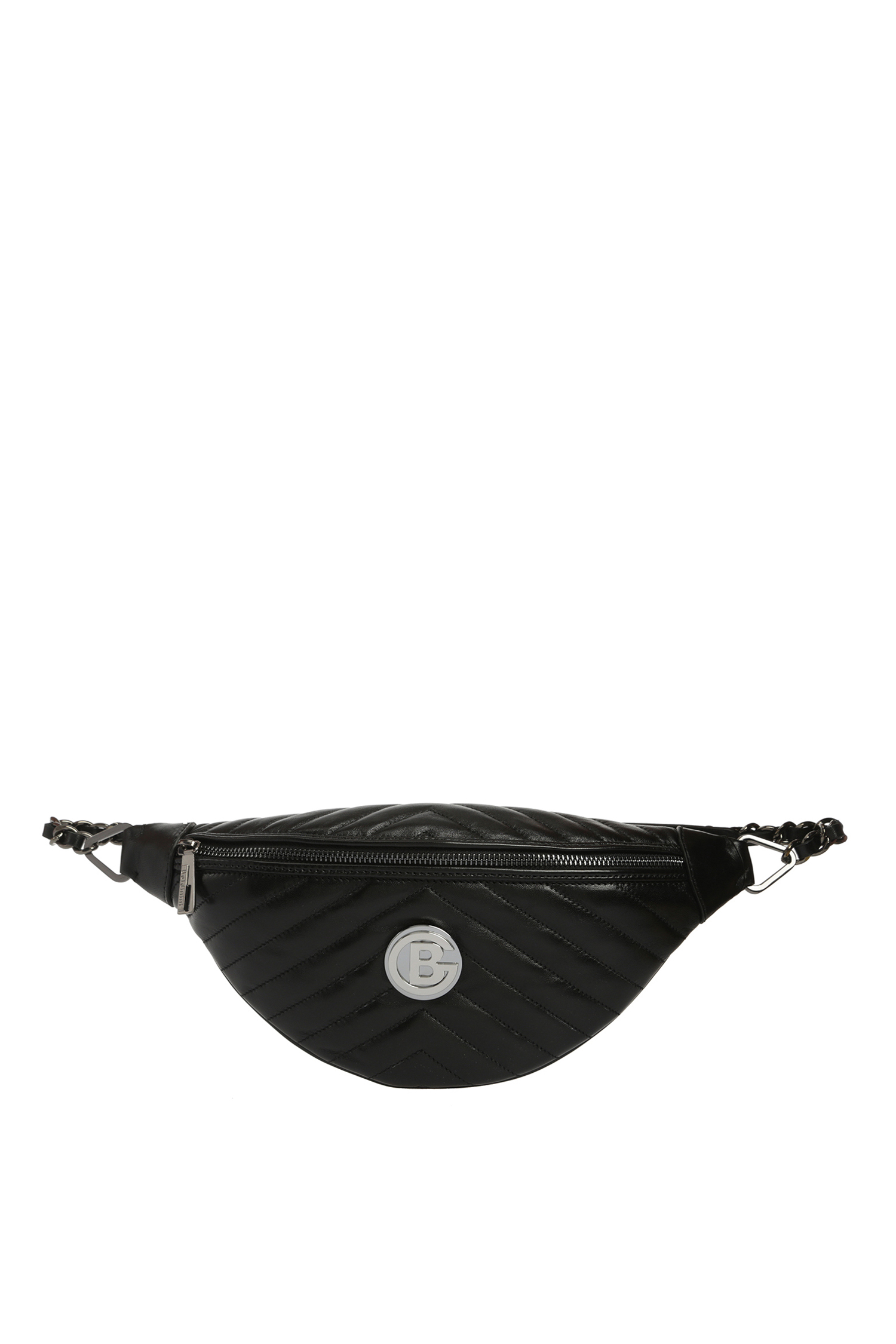 Женская черная кожаная поясная сумка Baldinini 020132;00