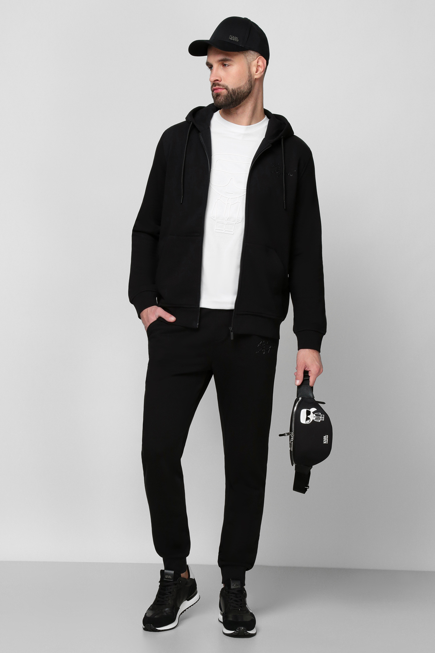 Чоловіча чорна кофта на блискавці Karl Lagerfeld 521900.705402;990