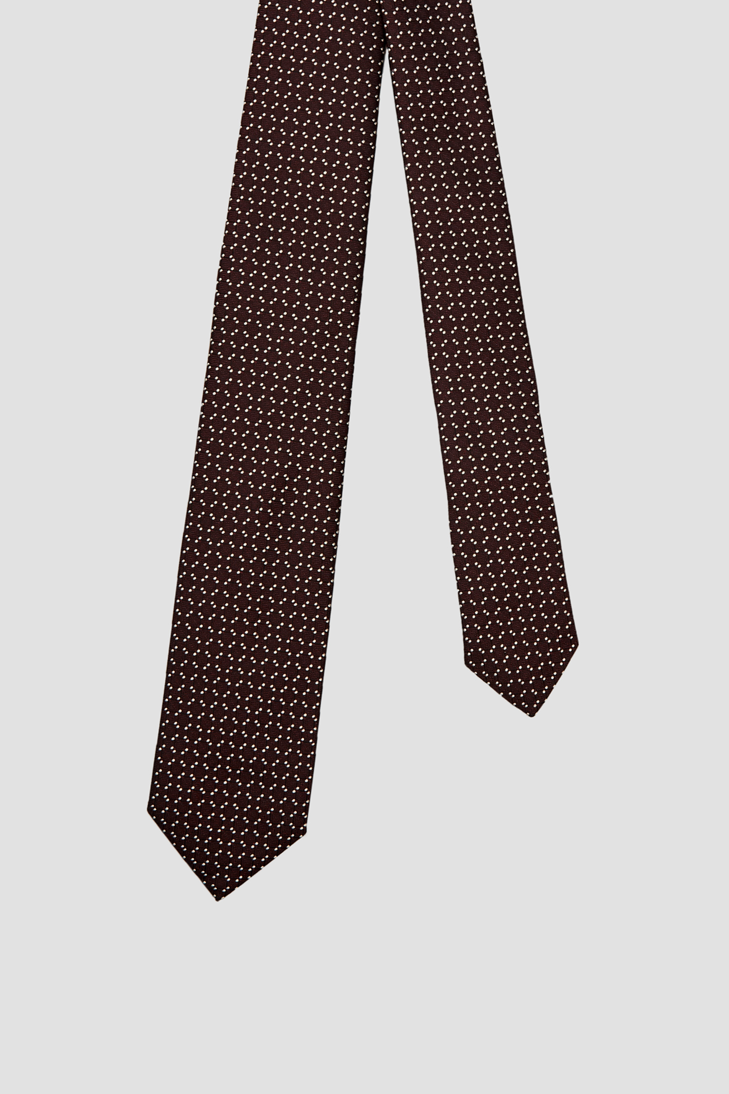 Мужской бордовый шелковый галстук в клетку BOSS 50461055;510